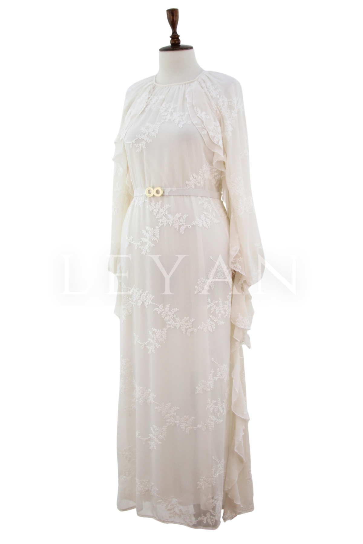 Müsemma Lili Elbise-LYN04628 Ekru