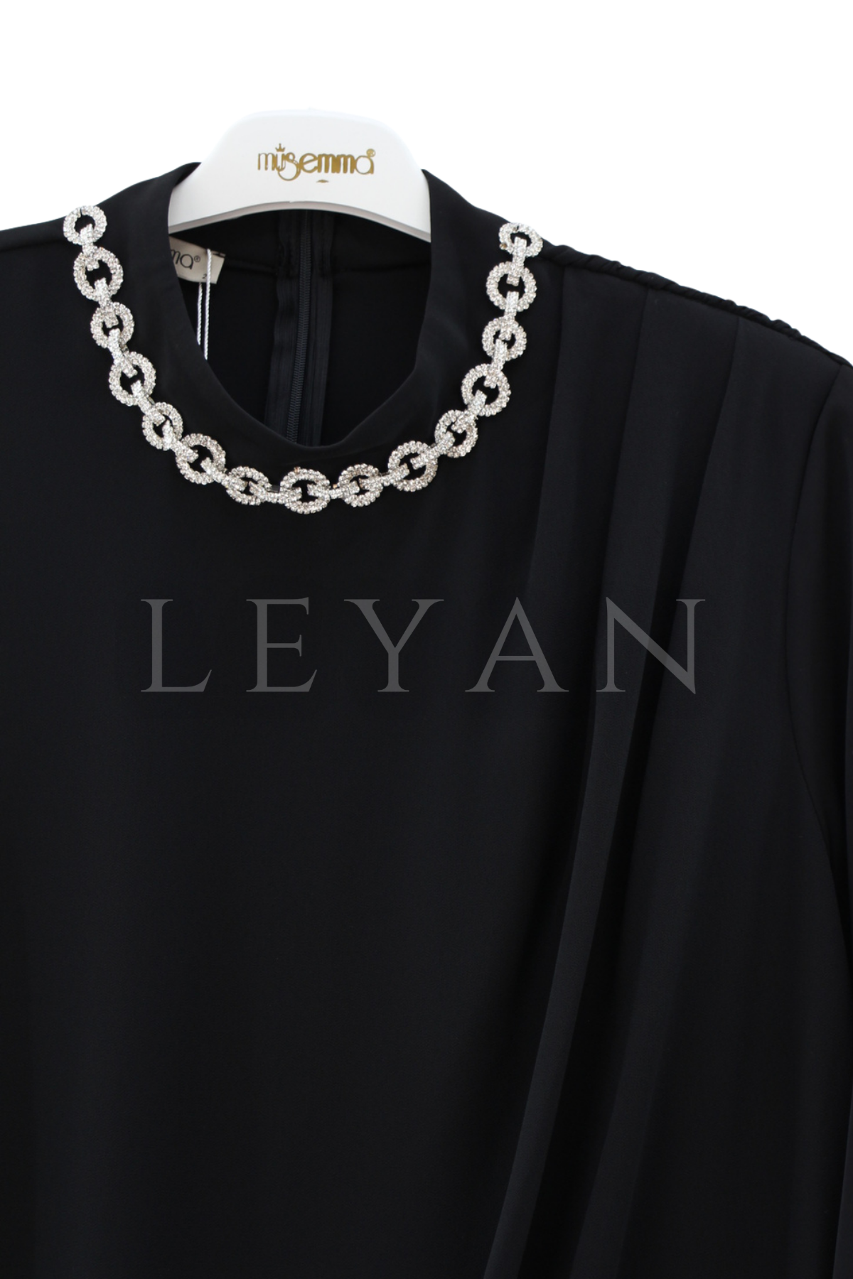 Müsemma Krizantem Abiye-LYN04629 Siyah