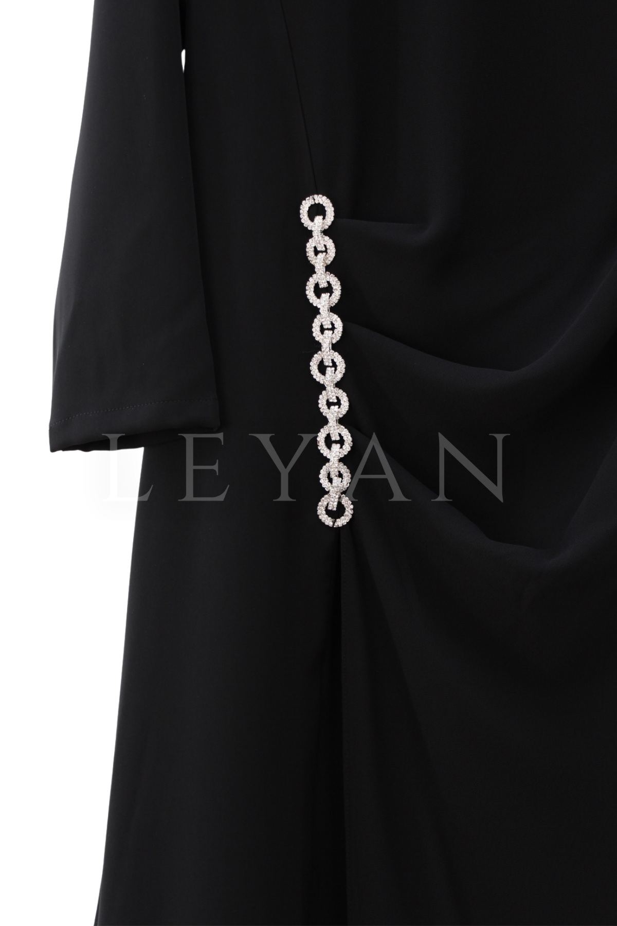 Müsemma Krizantem Abiye-LYN04629 Siyah