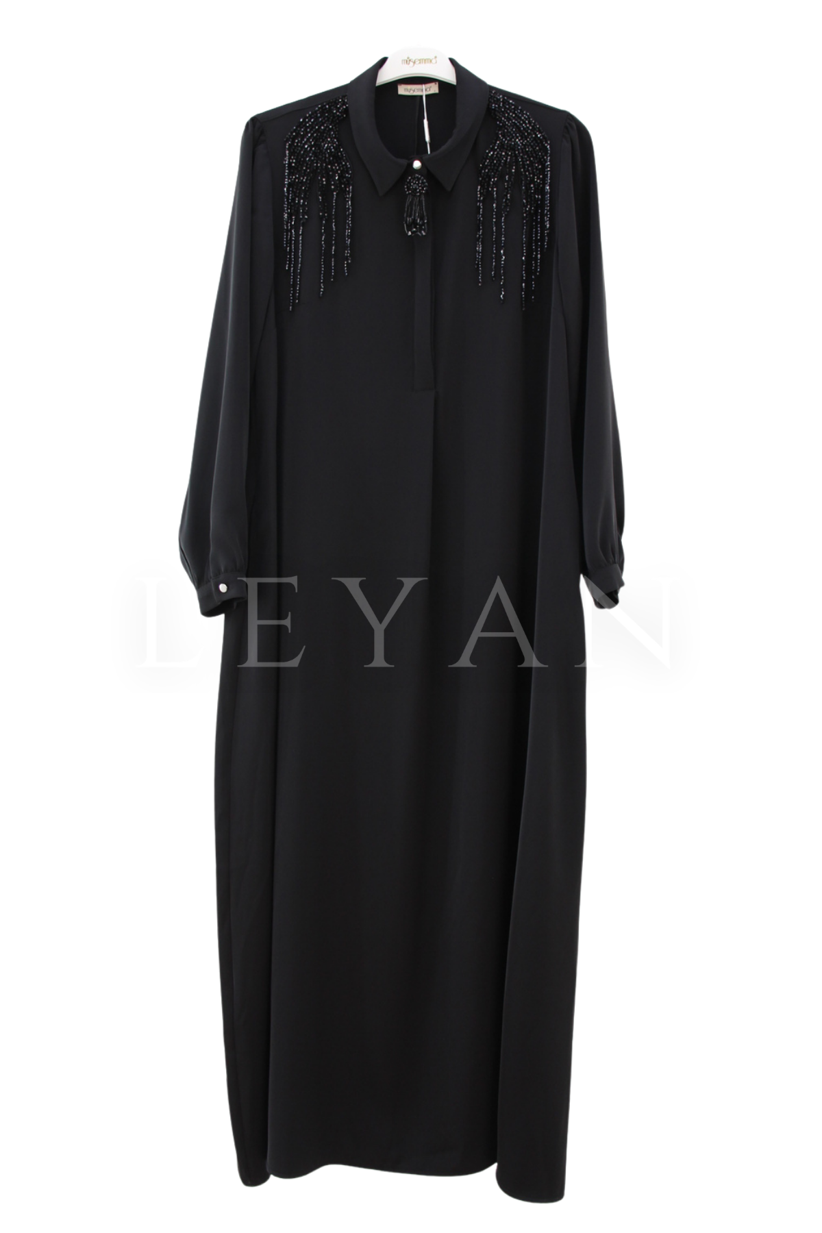 Müsemma Leylak Elbise-LYN04630 Siyah
