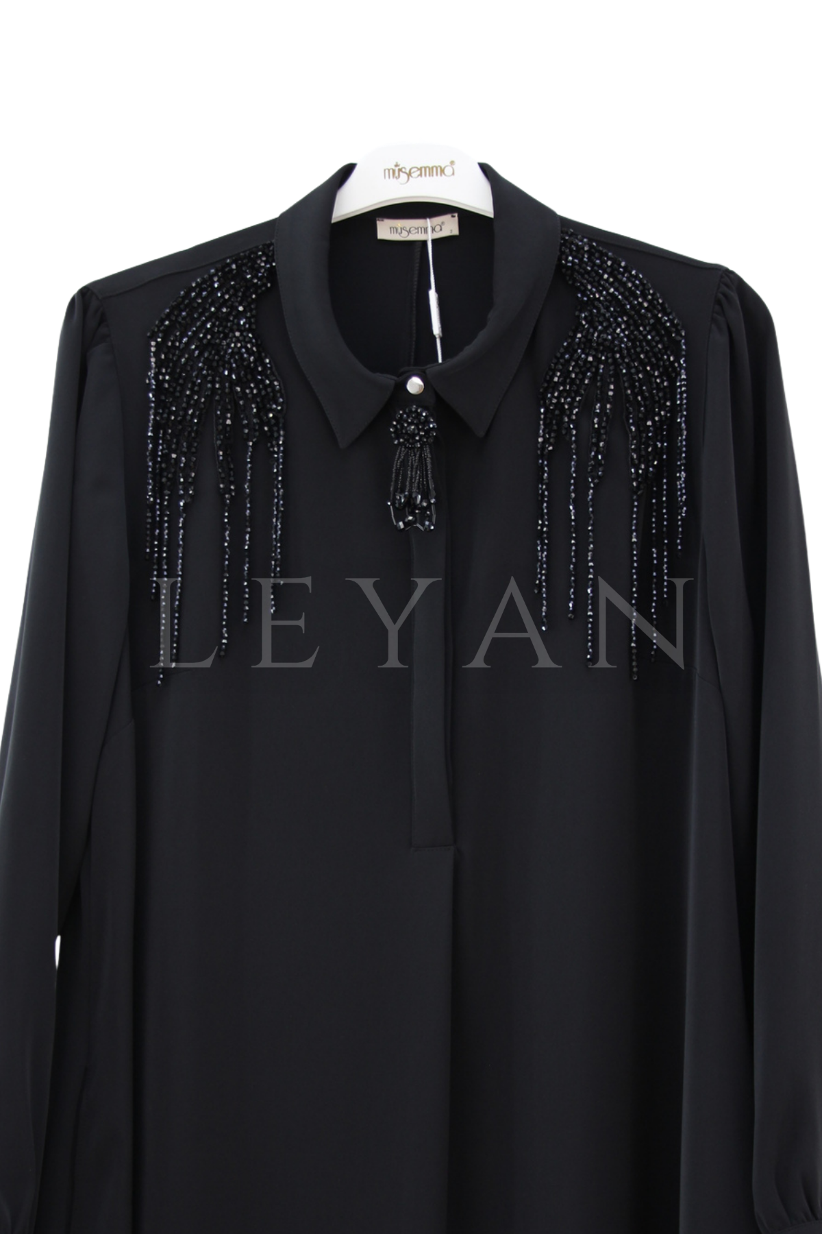 Müsemma Leylak Elbise-LYN04630 Siyah