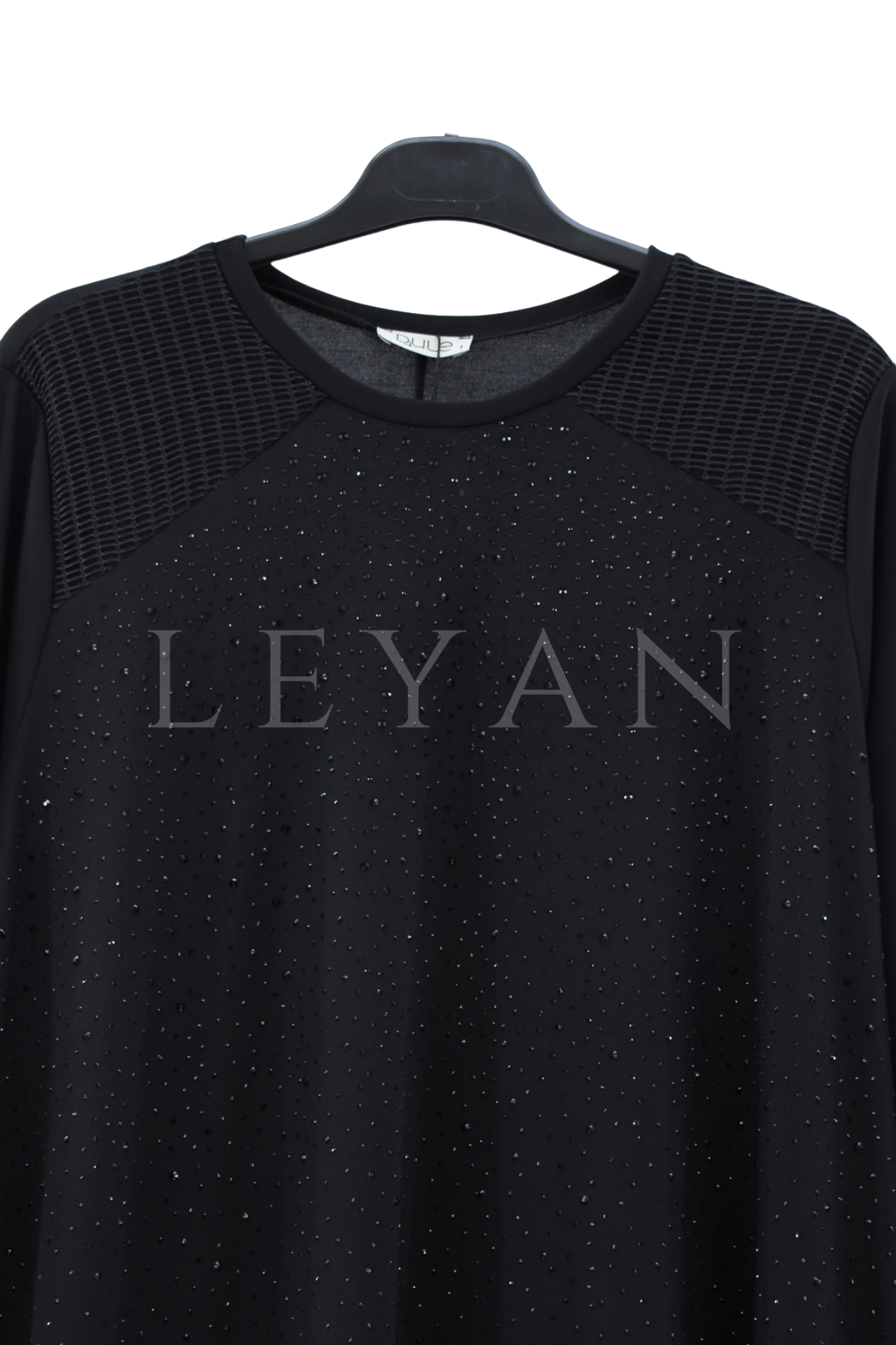 Dule Taşlı Bambu Tunik-LYN04634 Siyah