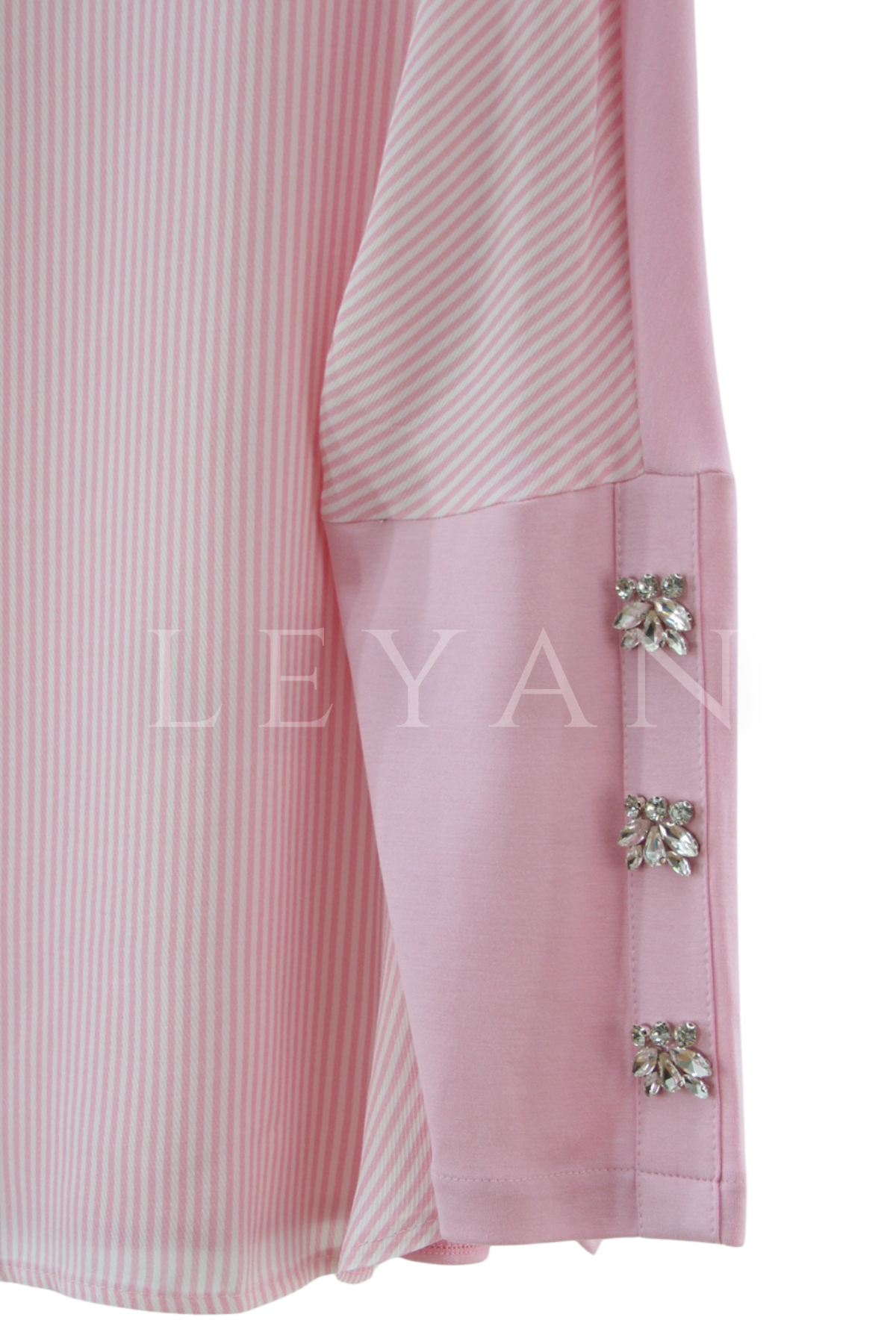 Fuat Gürşen Çizgili Bluz-LYN04636 Pembe