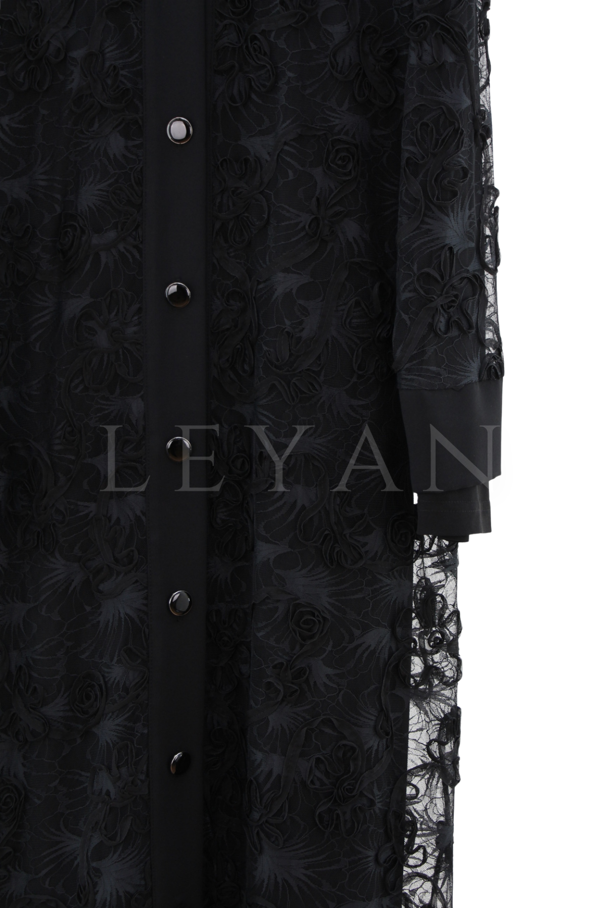 Dule Dantelli Elbise Takım-LYN04637 Siyah