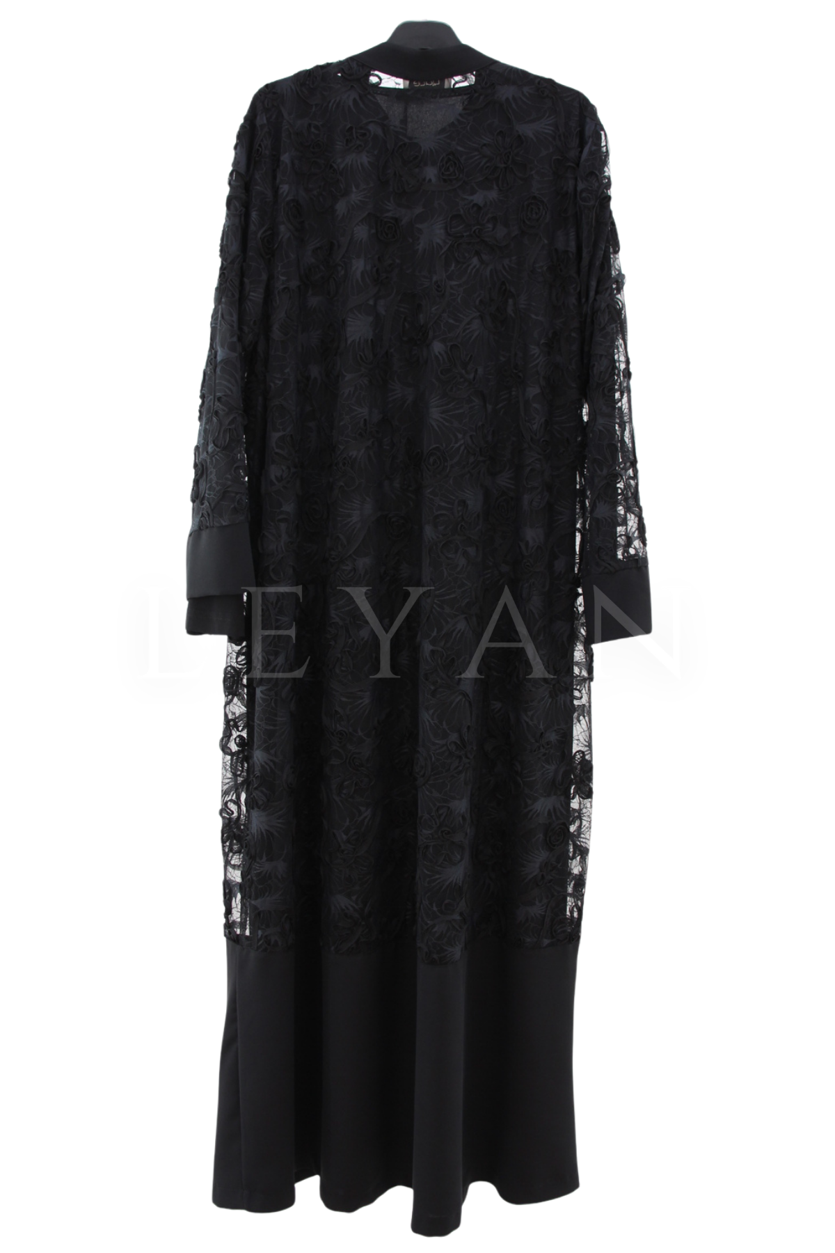 Dule Dantelli Elbise Takım-LYN04637 Siyah