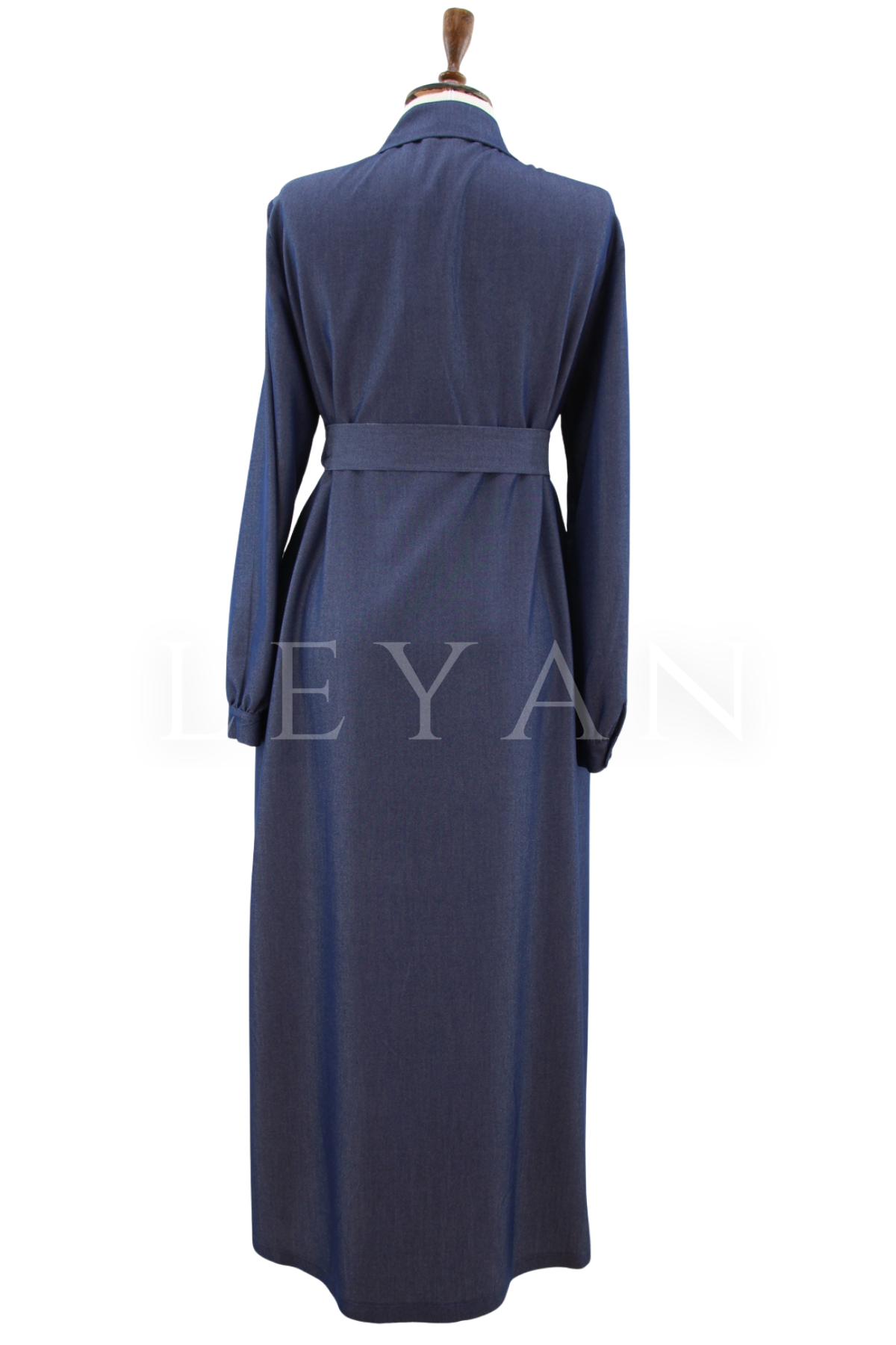Nuss Denim Zikzak Payetli Elbise- LYN04646 Koyu Mavi