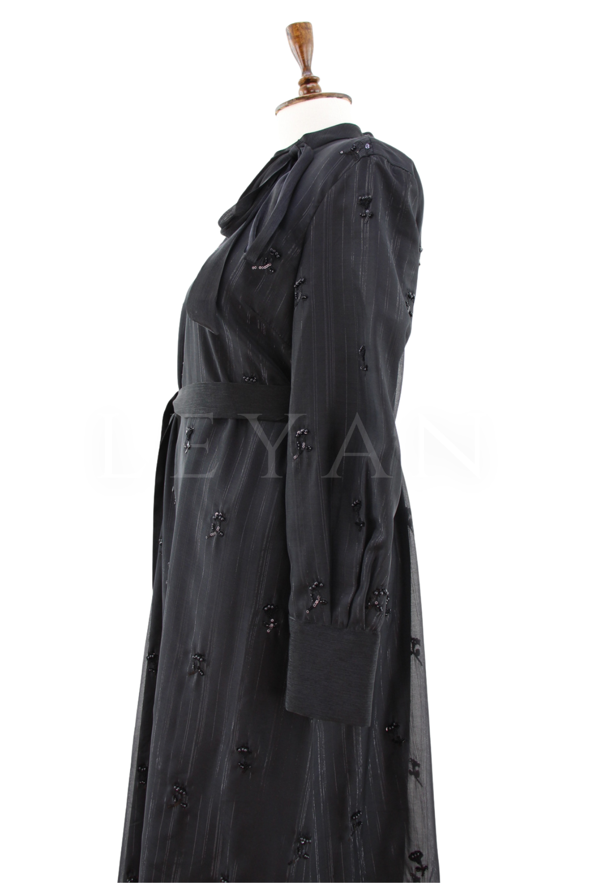 Orhan Store İşlemeli Elbise- LYN04647 Siyah