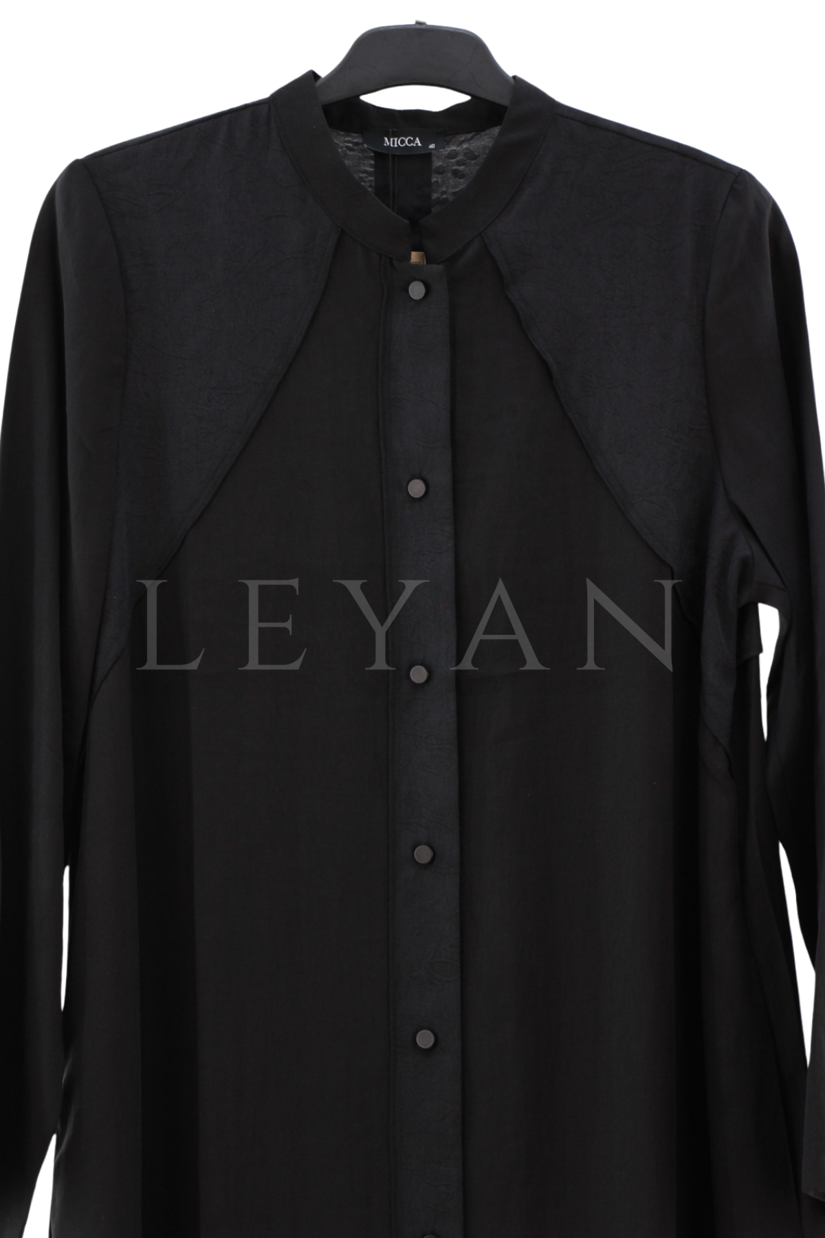 Micca Yakma Desenli Ferace-LYN04649 Siyah