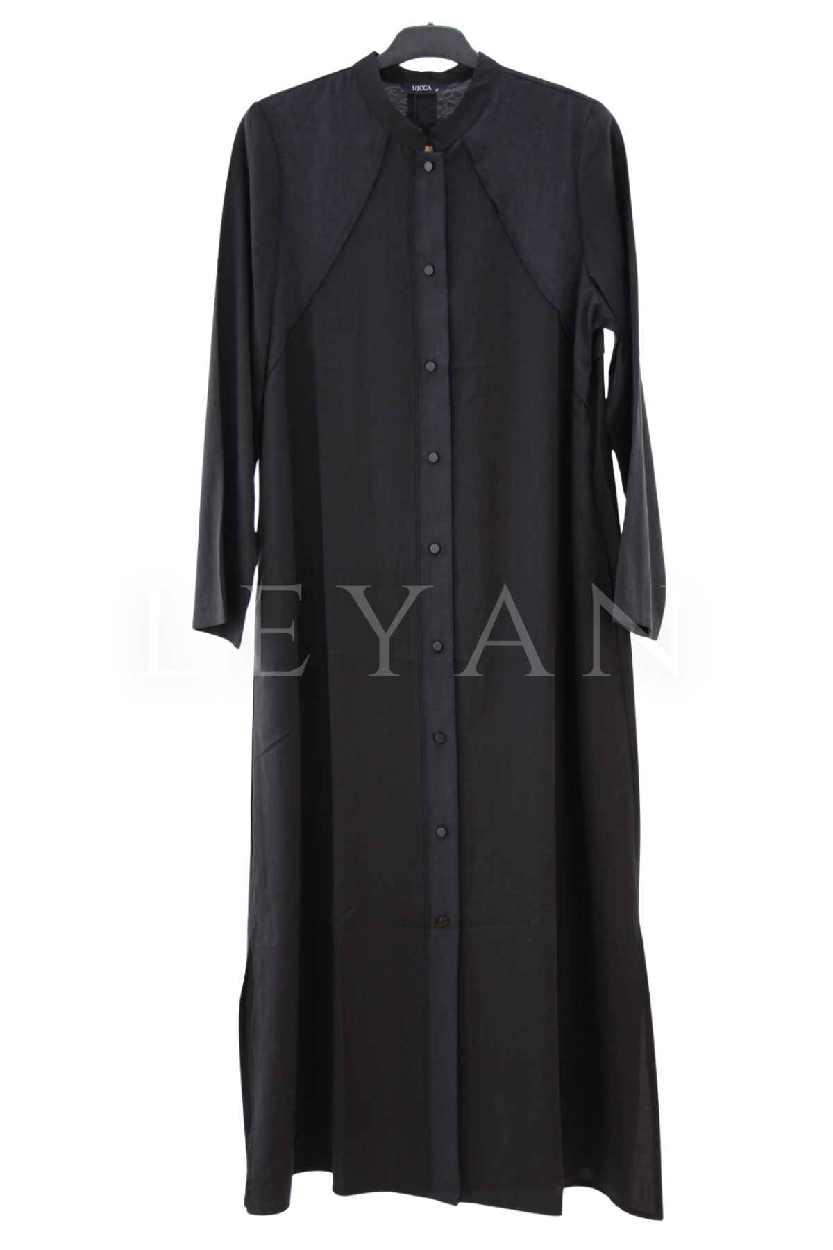 Micca Yakma Desenli Ferace-LYN04649 Siyah