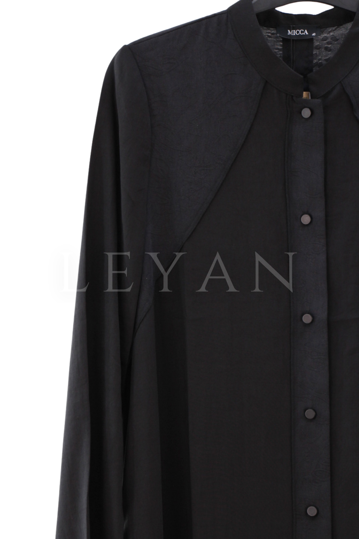 Micca Yakma Desenli Ferace-LYN04649 Siyah