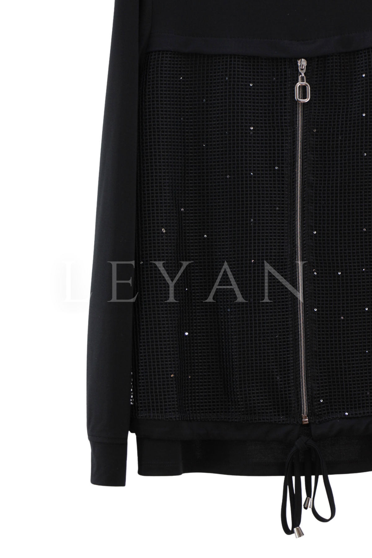 Defrina File Fermuarlı Bluz-LYN04659 Siyah