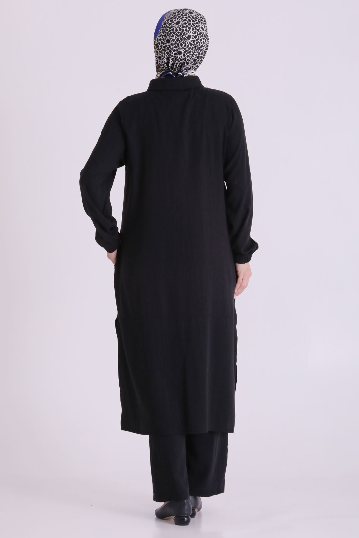 Behrem Güpür Detaylı Takım-LYN04663 Siyah