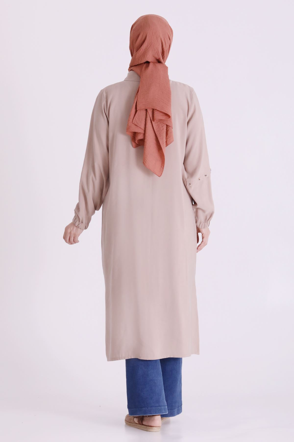 Behrem İşlemeli Tunik- LYN04668 Bej