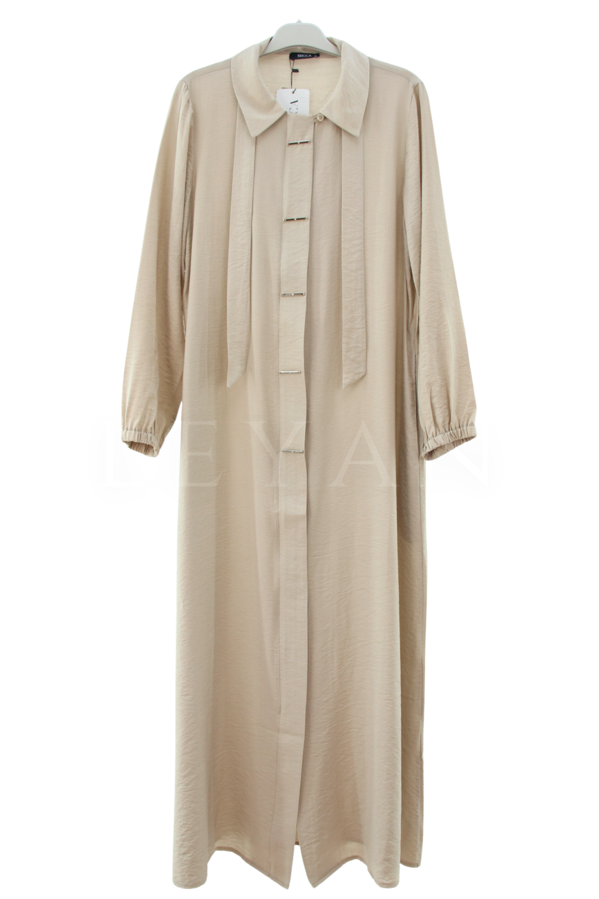 Micca Fermuarlı Ferace- LYN04671 Taş