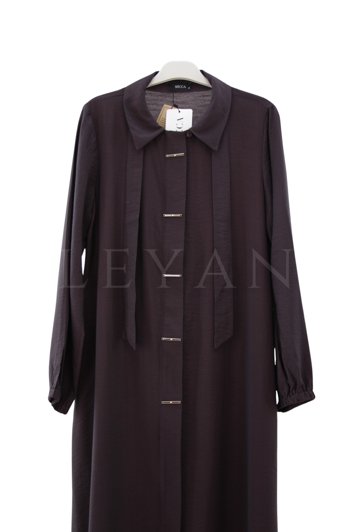 Micca Fermuarlı Ferace- LYN04671 Kahve