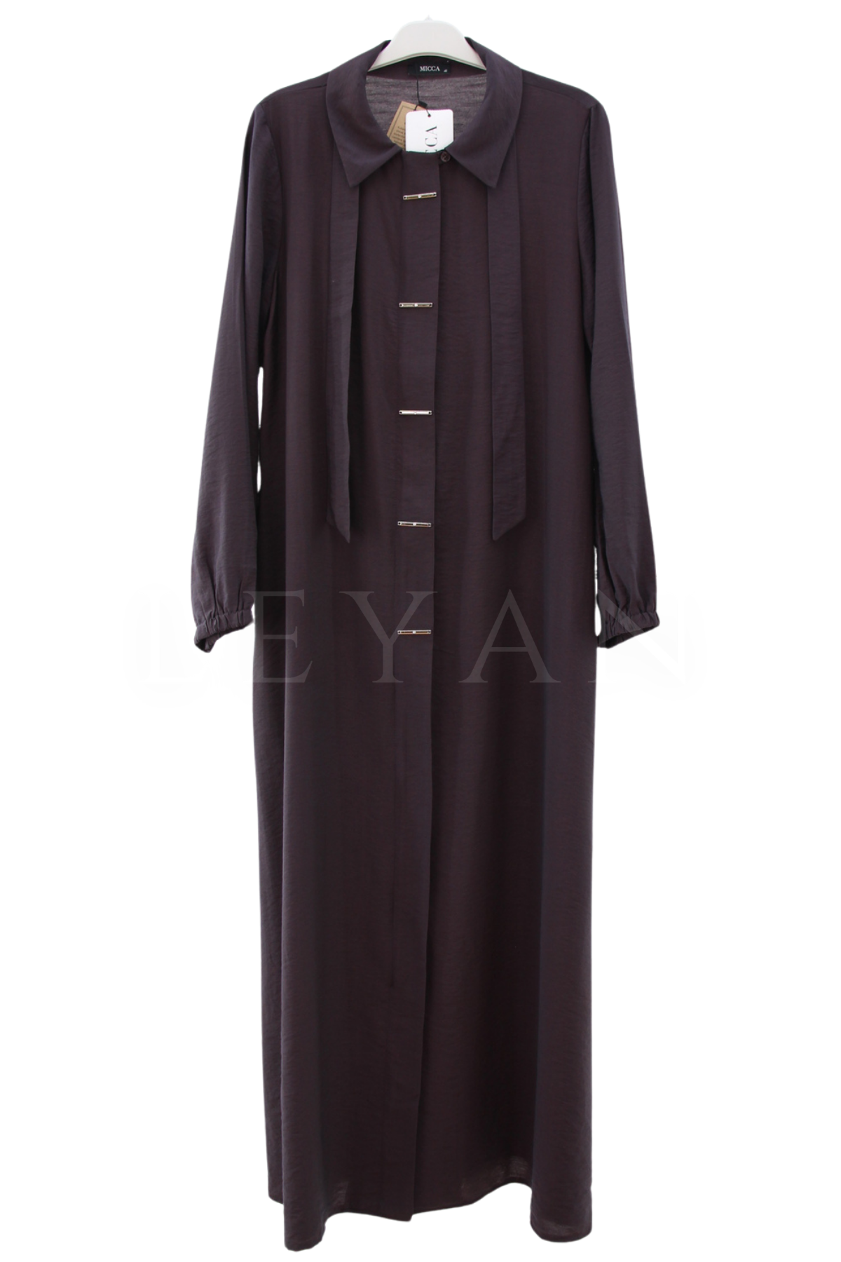 Micca Fermuarlı Ferace- LYN04671 Kahve