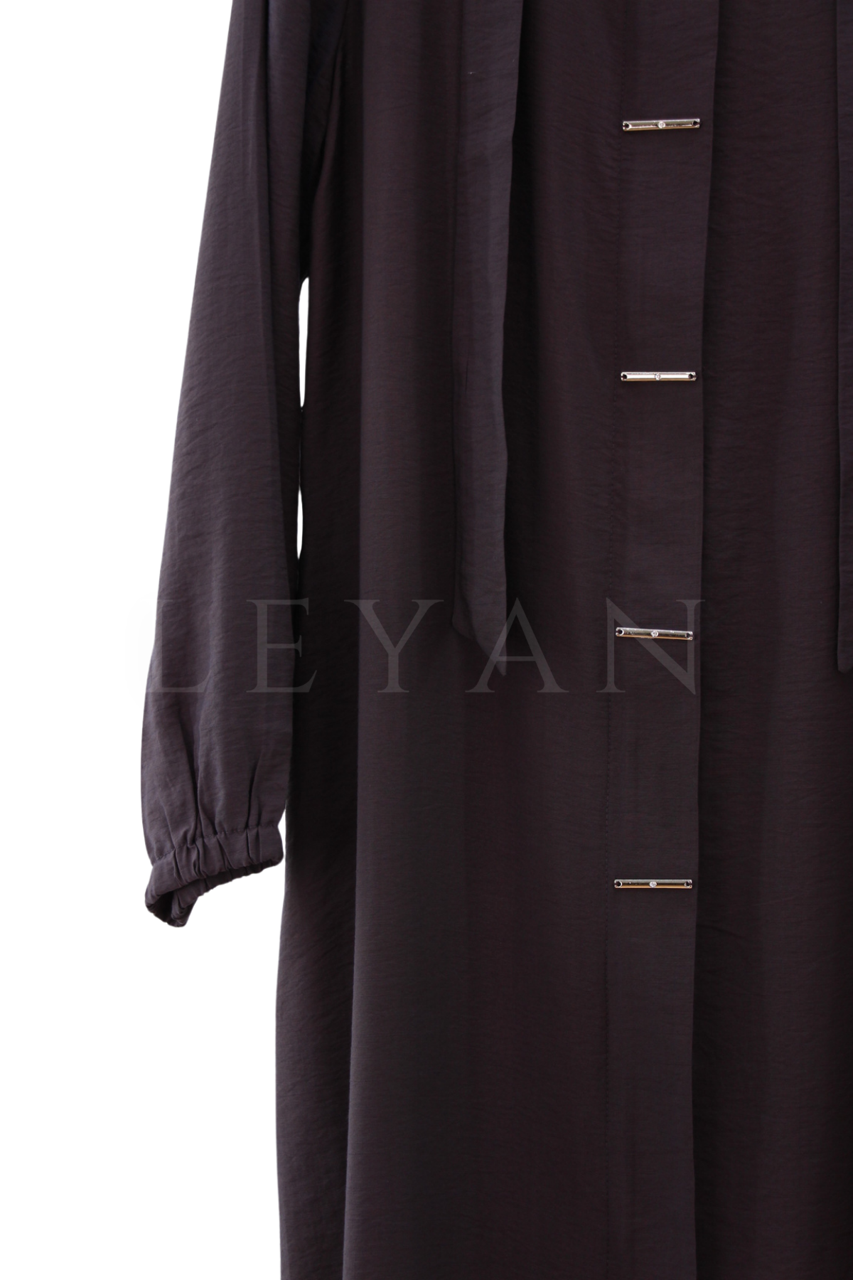 Micca Fermuarlı Ferace- LYN04671 Kahve