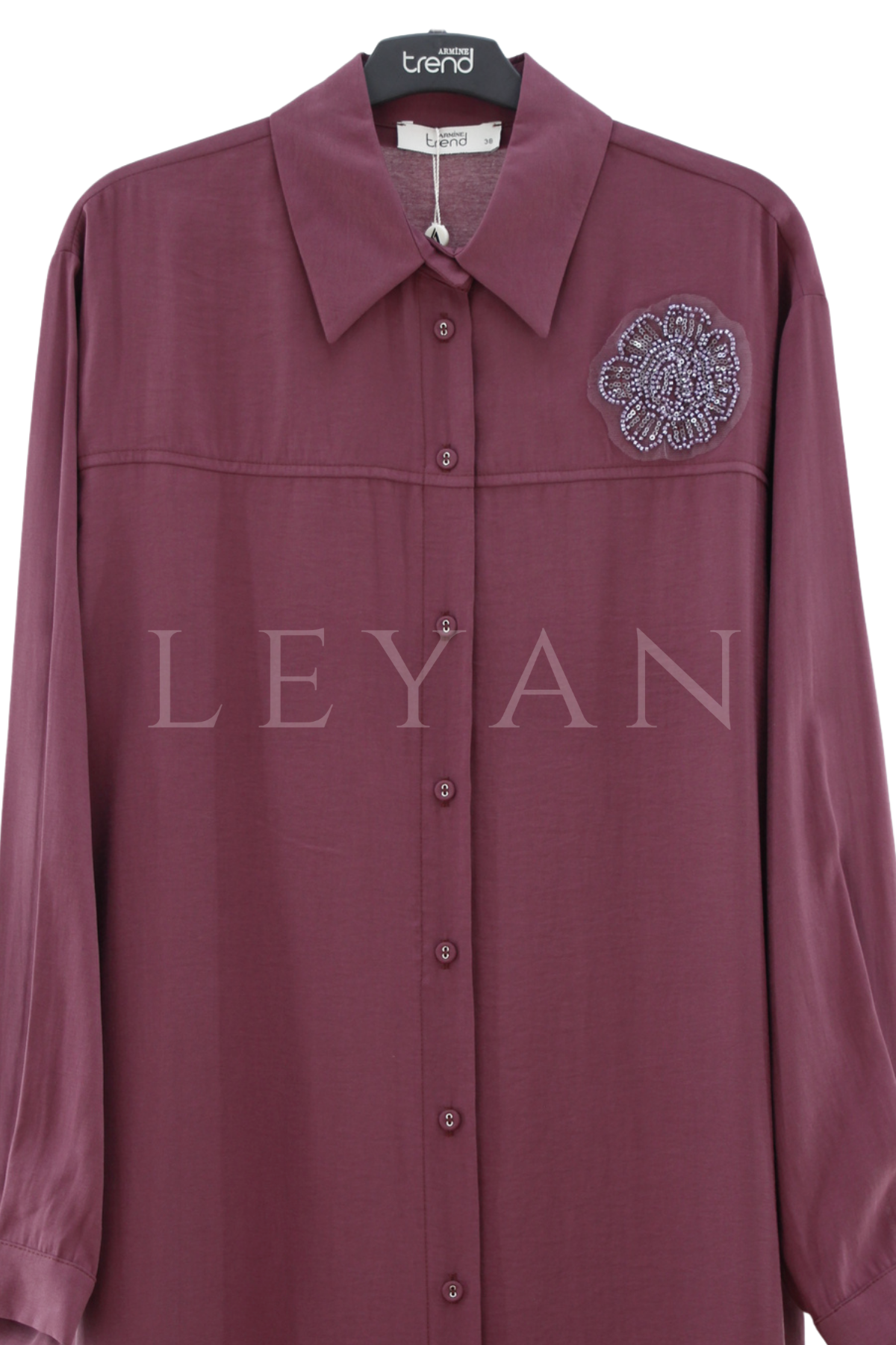 Armine Trend İşleme Detaylı Tunik-LYN04672 Vişne