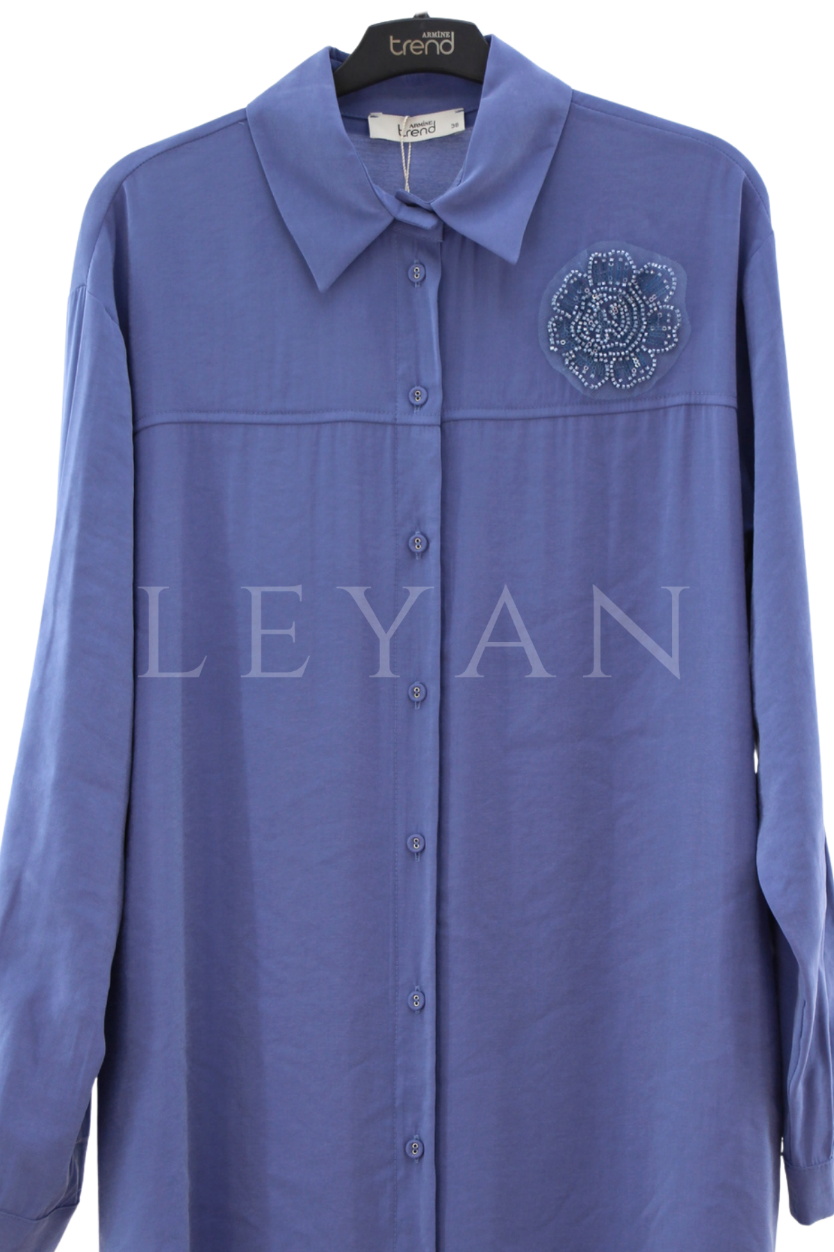 Armine Trend İşleme Detaylı Tunik-LYN04672 İndigo