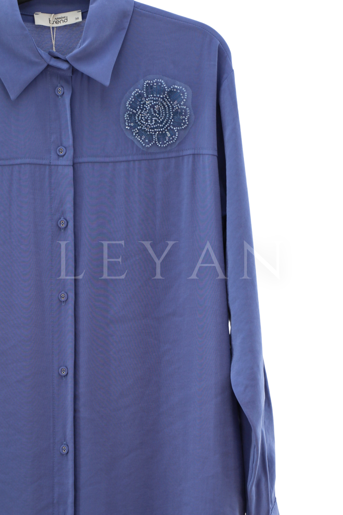 Armine Trend İşleme Detaylı Tunik-LYN04672 İndigo