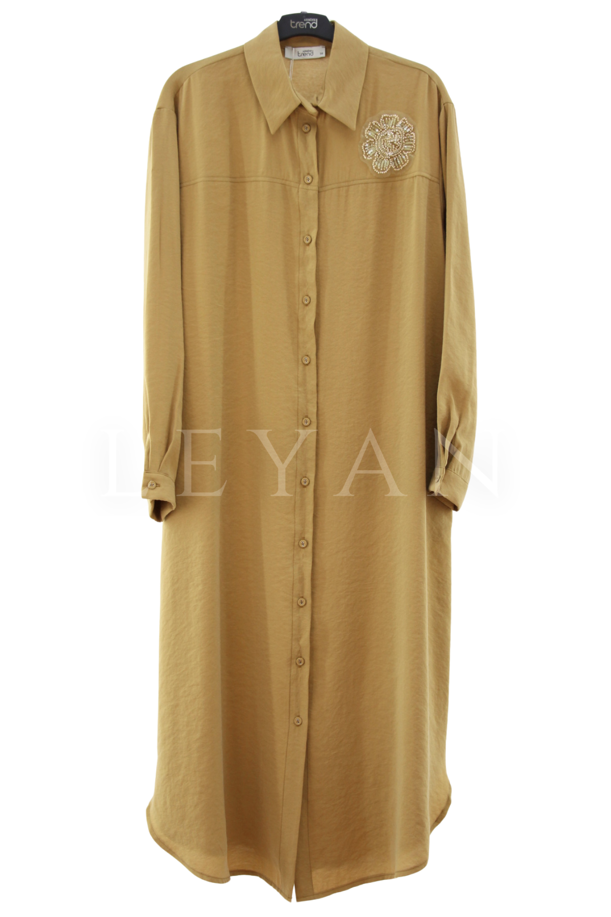 Armine Trend İşleme Detaylı Tunik-LYN04672 Yağ Yeşili
