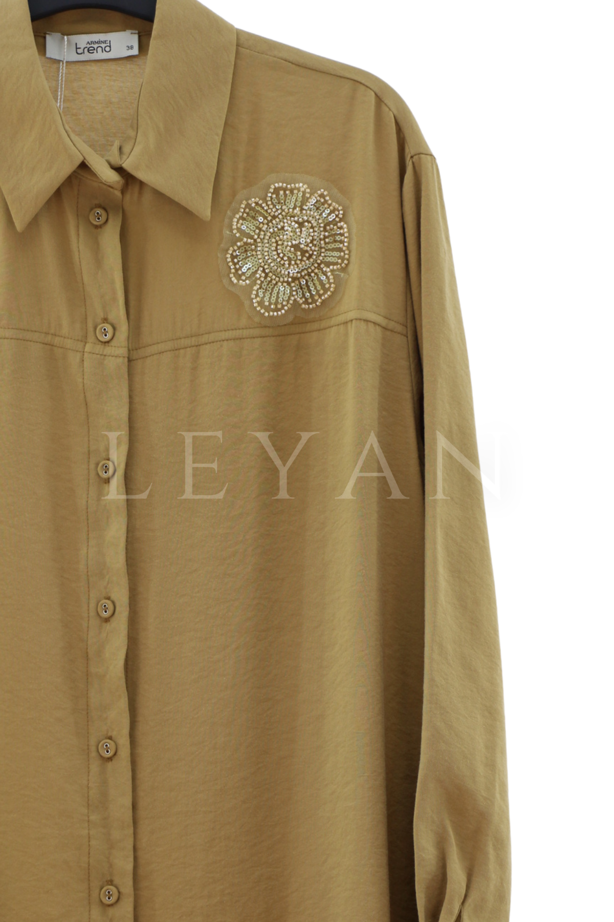 Armine Trend İşleme Detaylı Tunik-LYN04672 Yağ Yeşili