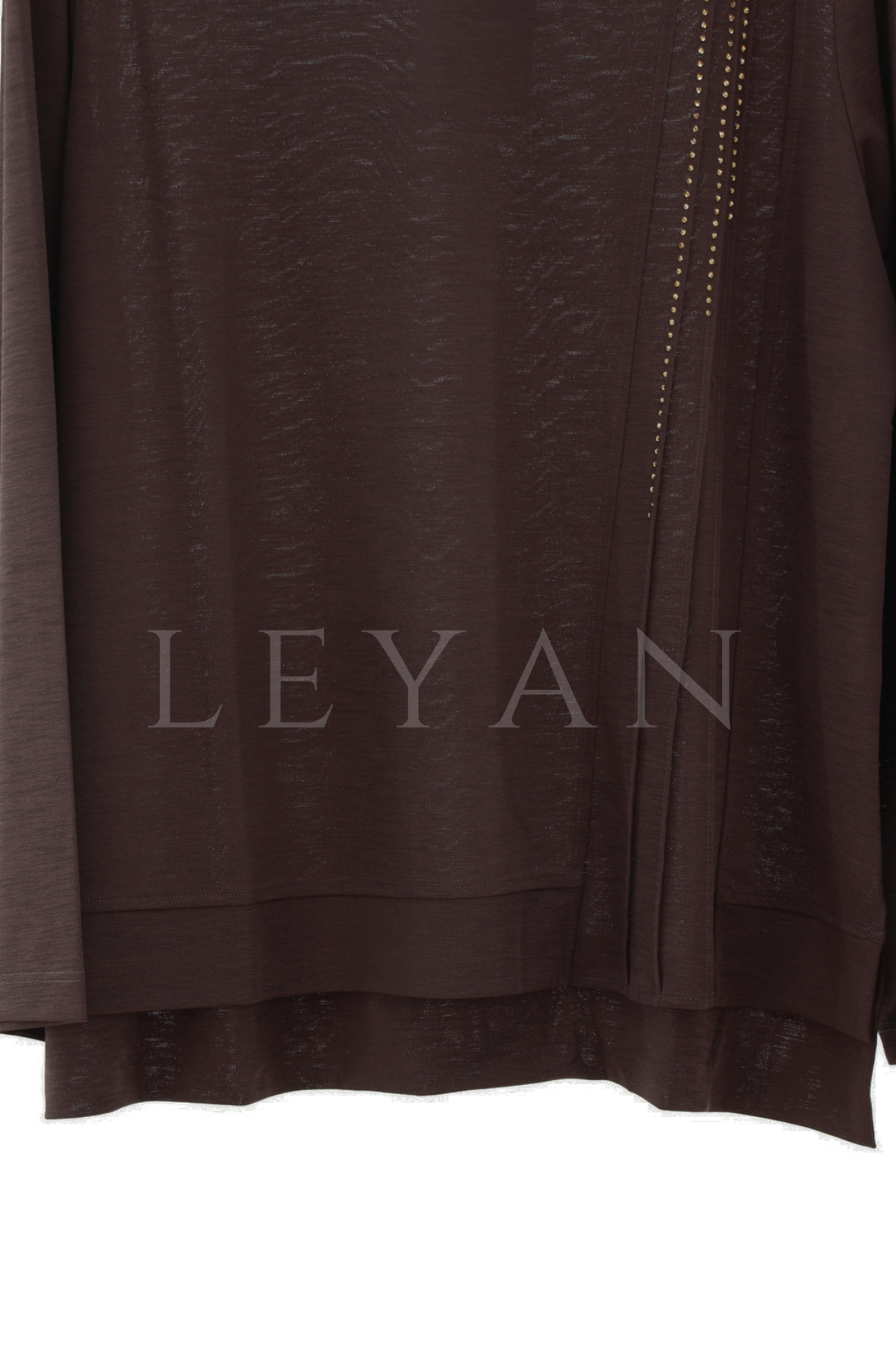 Defrina Taşlı Bluz-LYN04675 Kahve