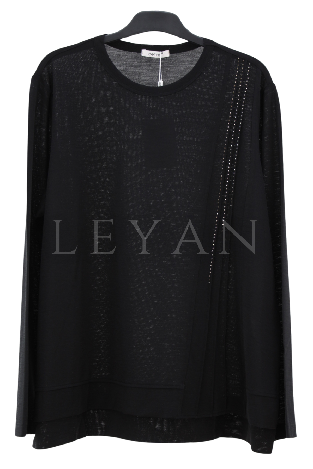 Defrina Taşlı Bluz-LYN04675 Siyah