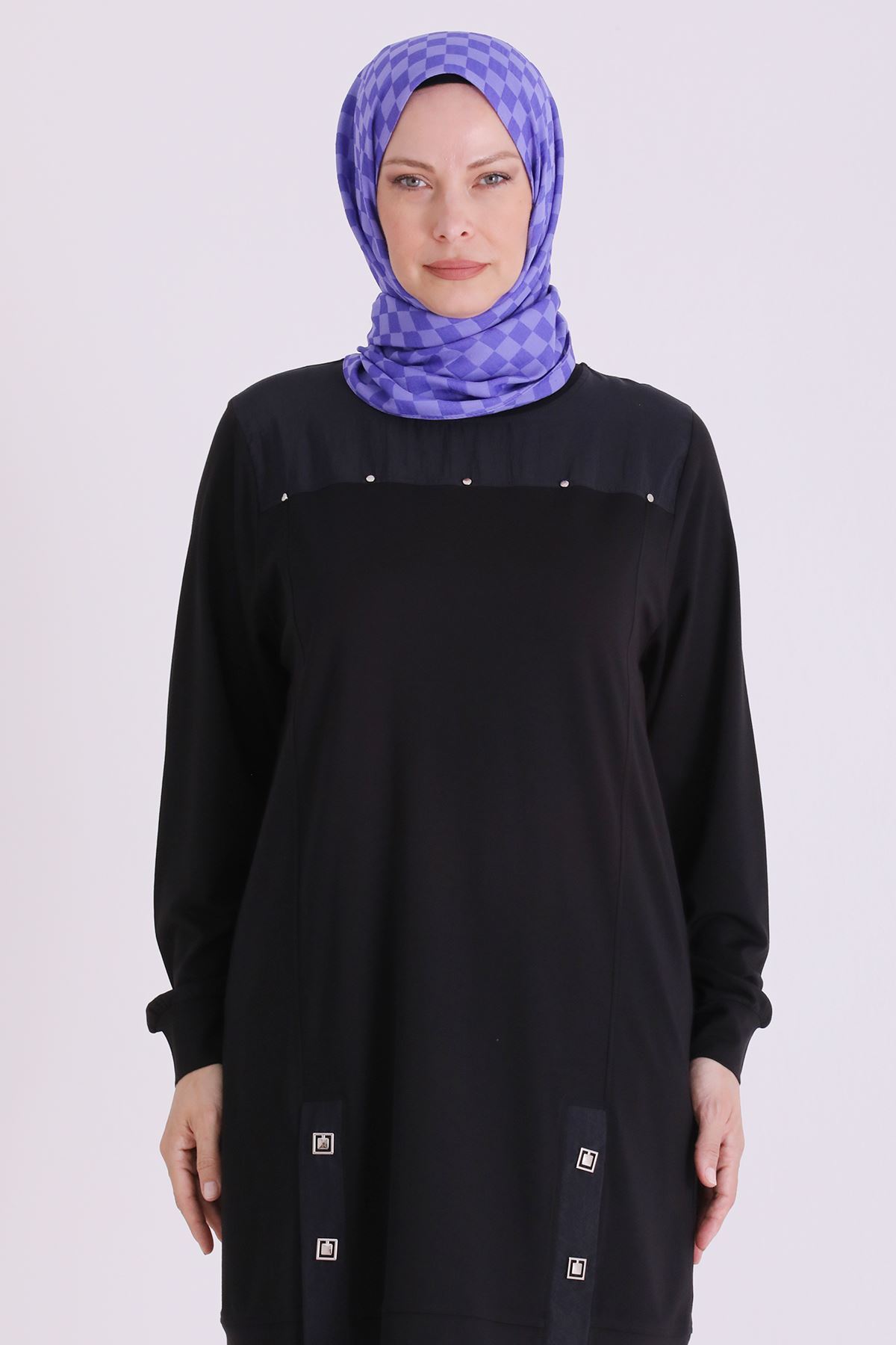Behrem Çıtçıt Detaylı Takım-LYN04676 Siyah