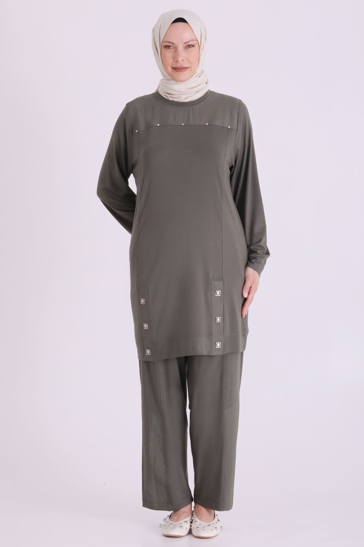 Behrem Çıtçıt Detaylı Takım-LYN04676 Yeşil