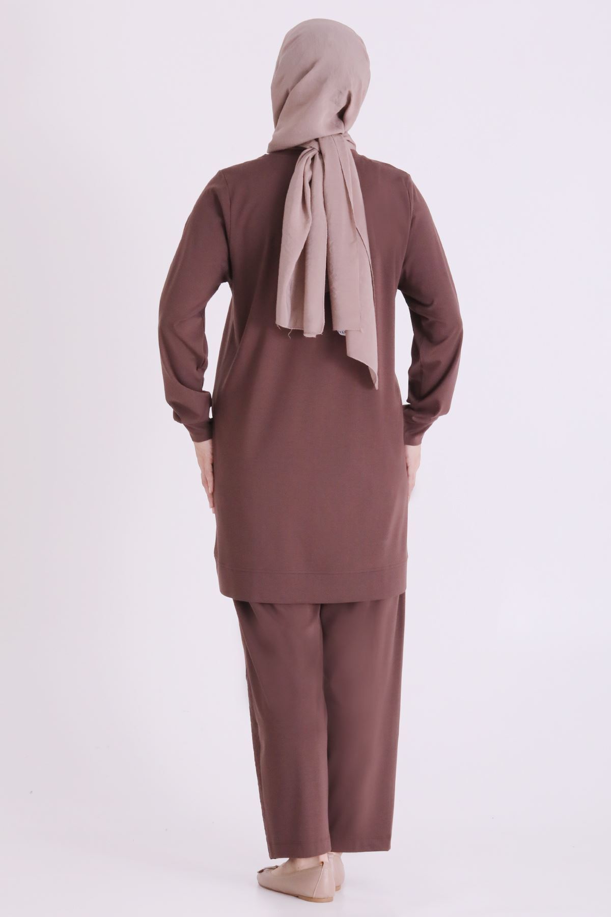 Behrem Çıtçıt Detaylı Takım-LYN04676 Kahve