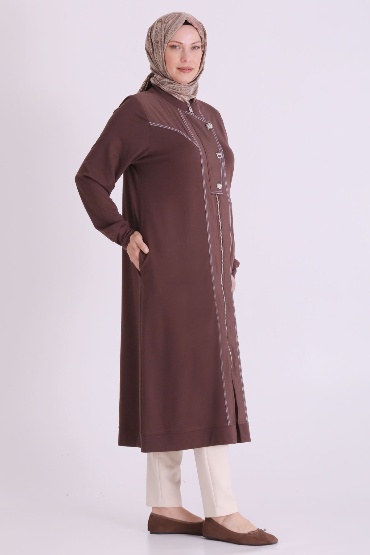 Behrem Dikişli Kap-LYN04679 Kahve