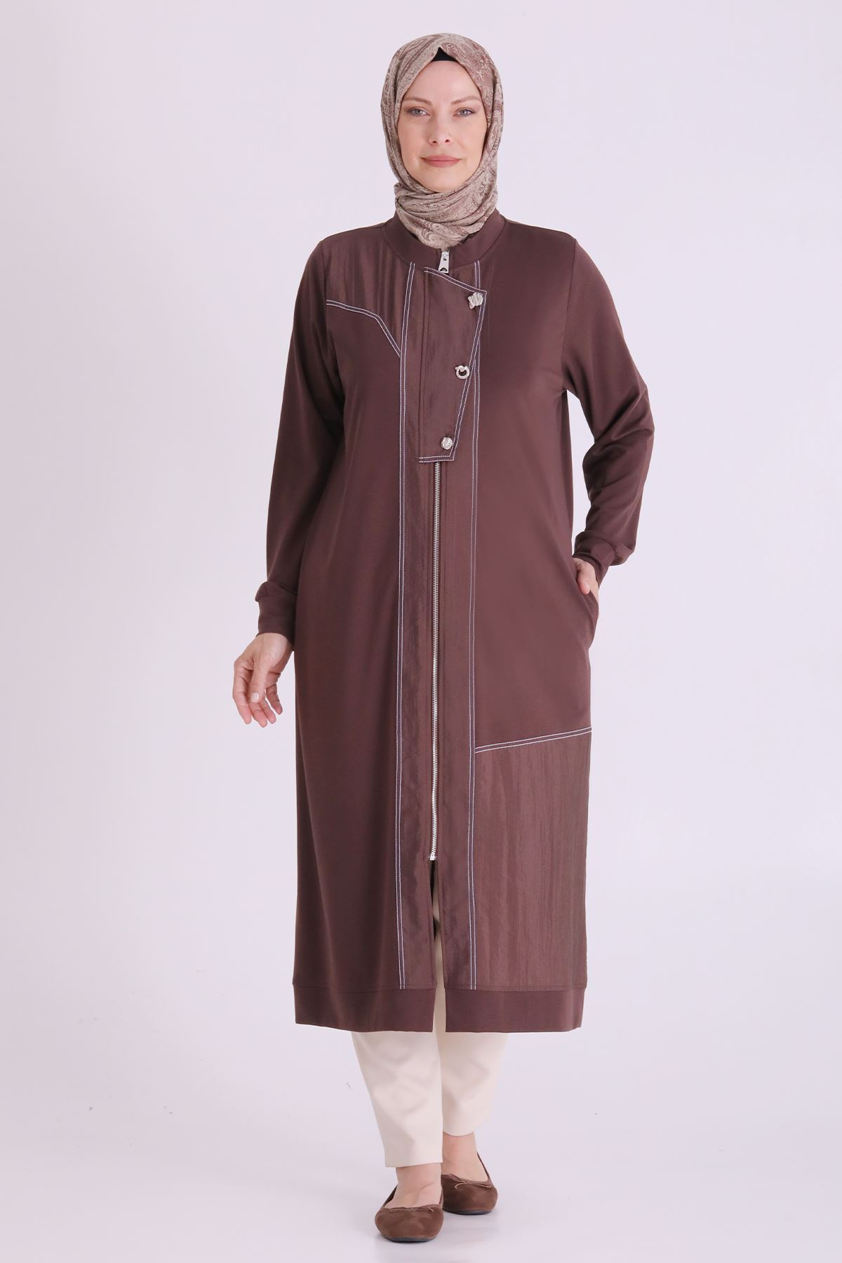 Behrem Dikişli Kap-LYN04679 Kahve