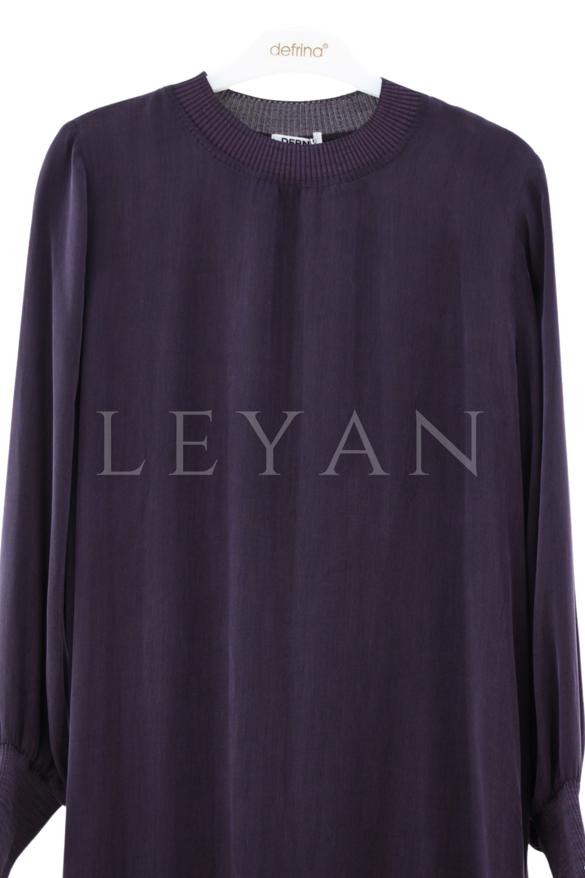 Defrina Basic Qupra Elbise-LYN04681 Mürdüm