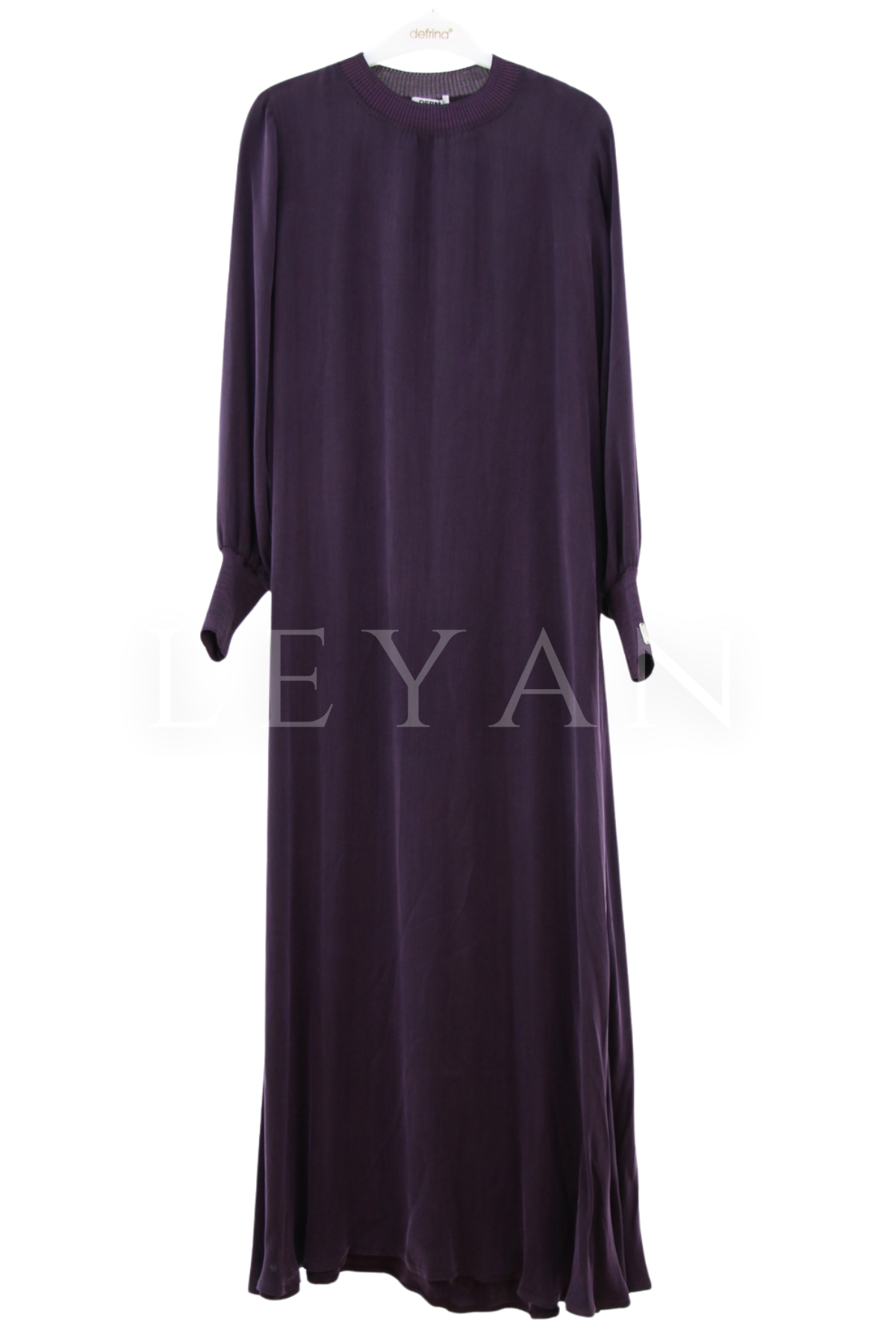 Defrina Basic Qupra Elbise-LYN04681 Mürdüm