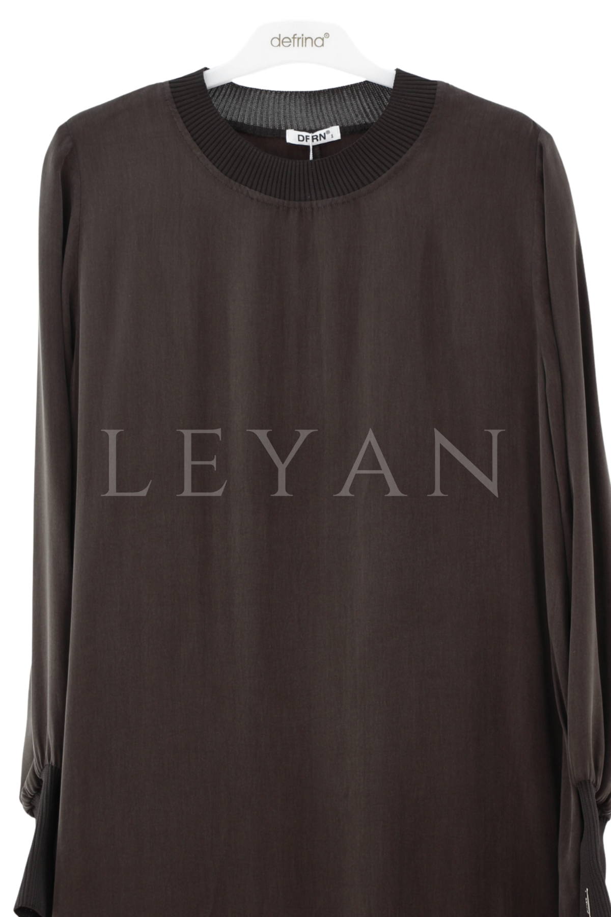 Defrina Basic Qupra Elbise-LYN04681 Kahve