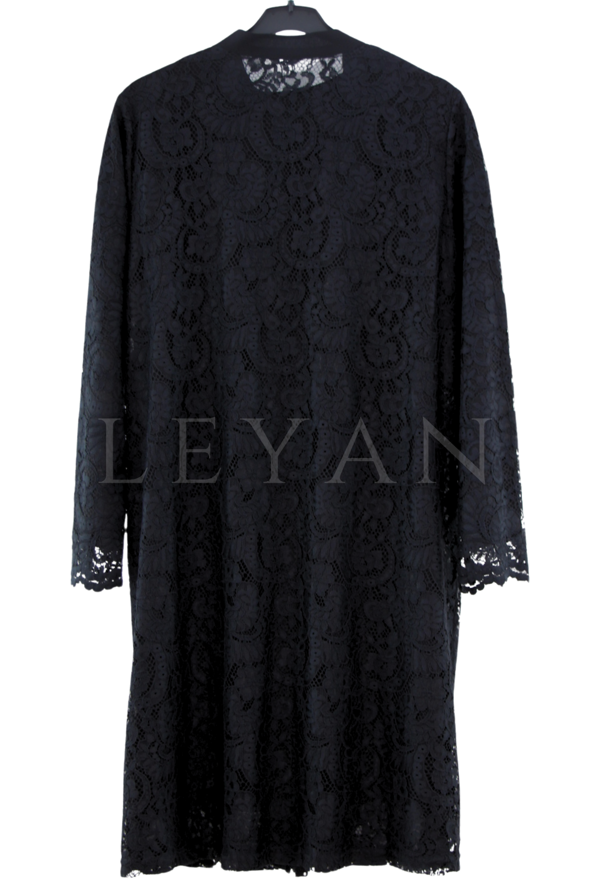Femina Güpür Ceket Takım-LYN04684 Siyah