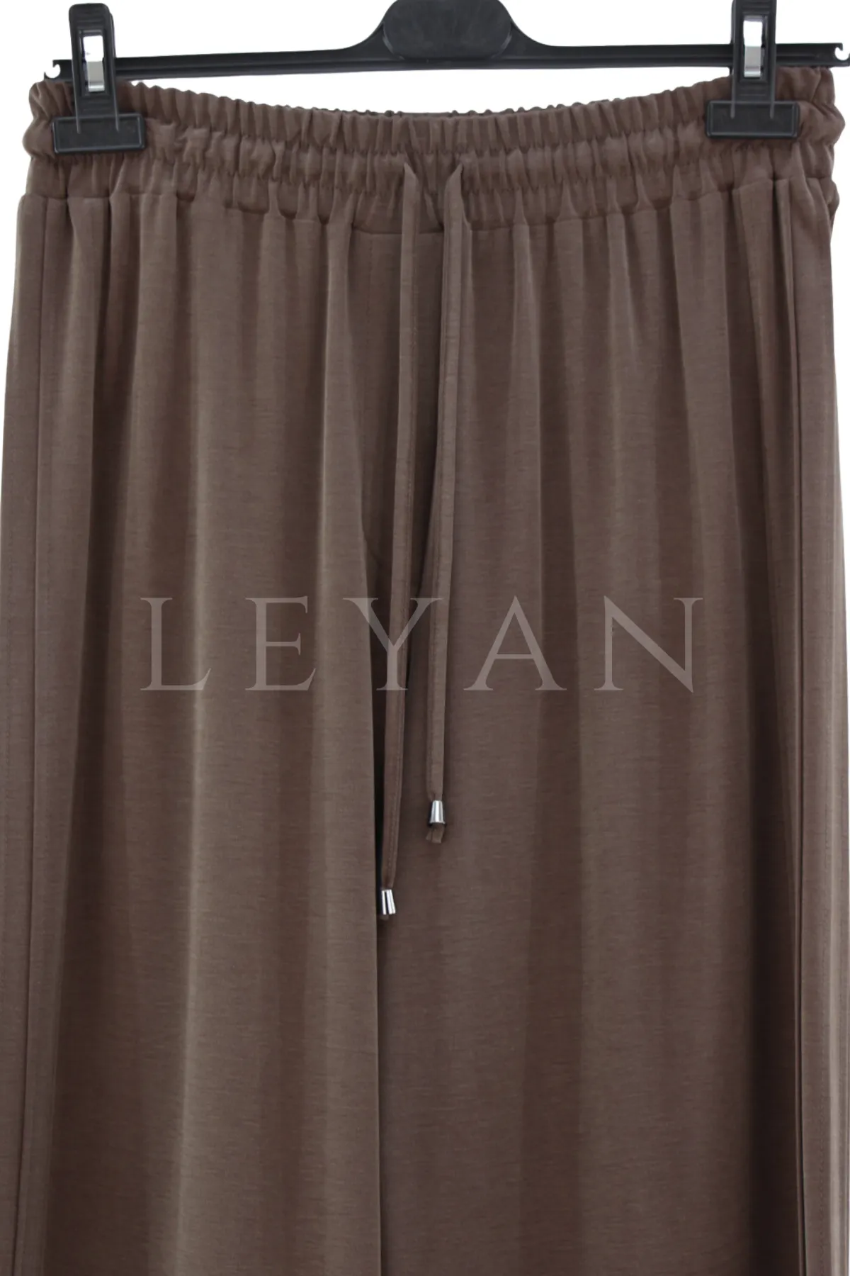 Sentez Doha Yanları Nervürlü Pantolon-LYN04685 Kahve