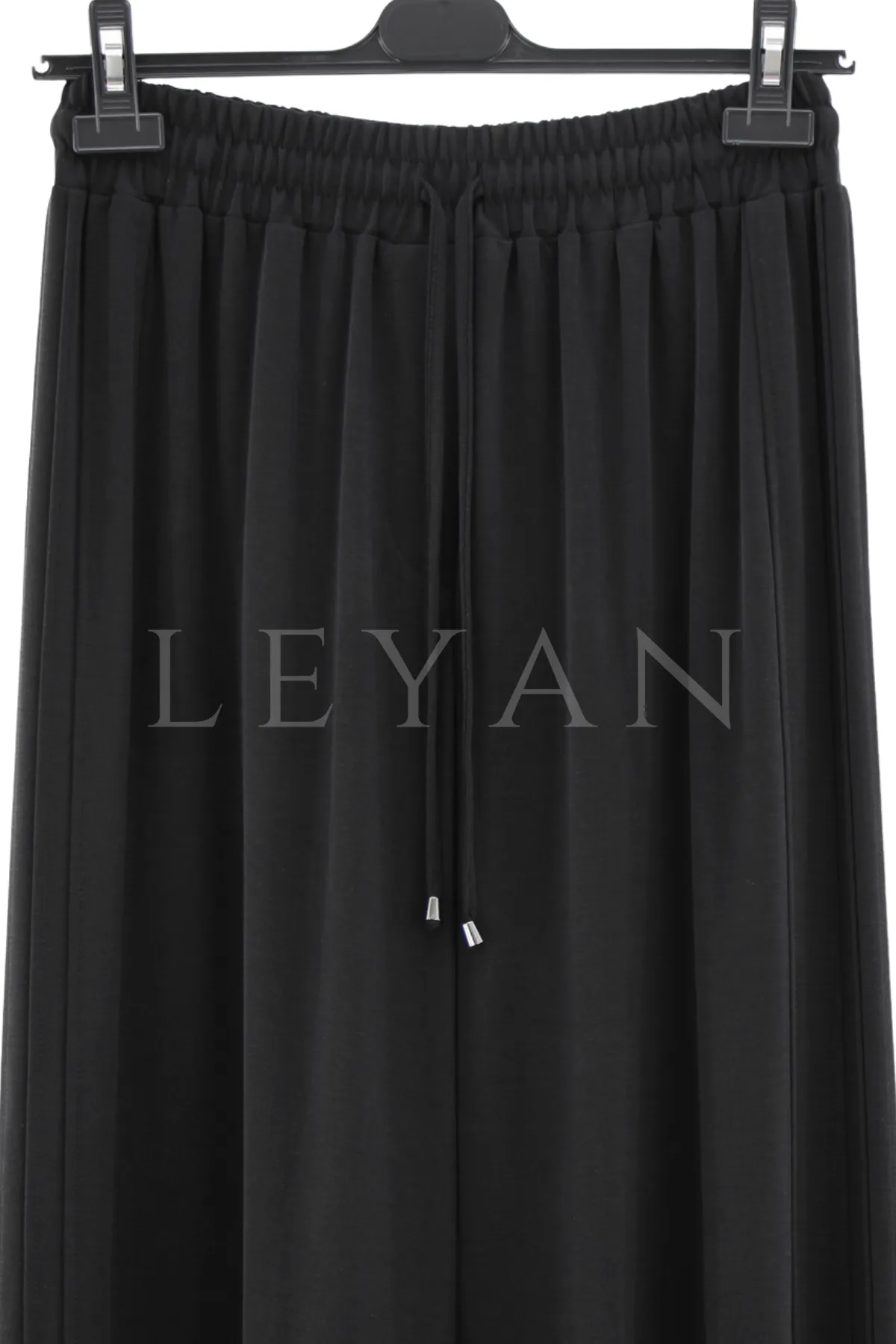 Sentez Doha Yanları Nervürlü Pantolon-LYN04685 Siyah