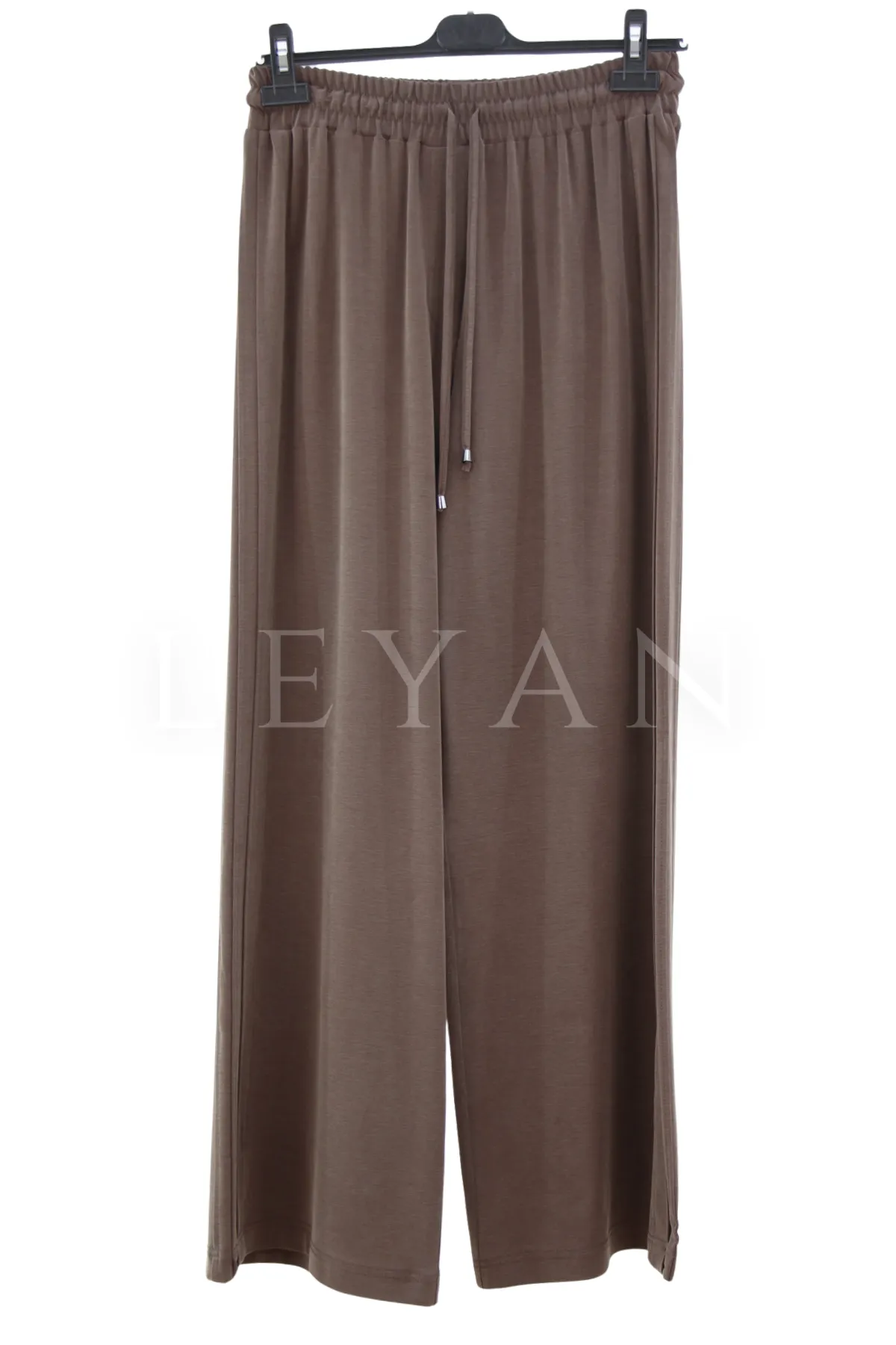Sentez Doha Yanları Nervürlü Pantolon-LYN04685 Kahve