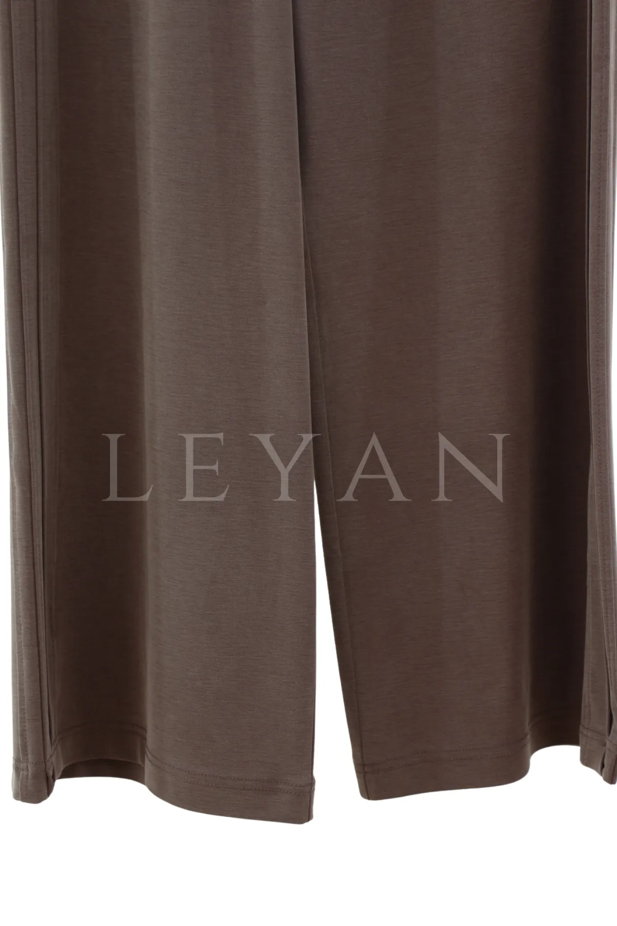 Sentez Doha Yanları Nervürlü Pantolon-LYN04685 Kahve