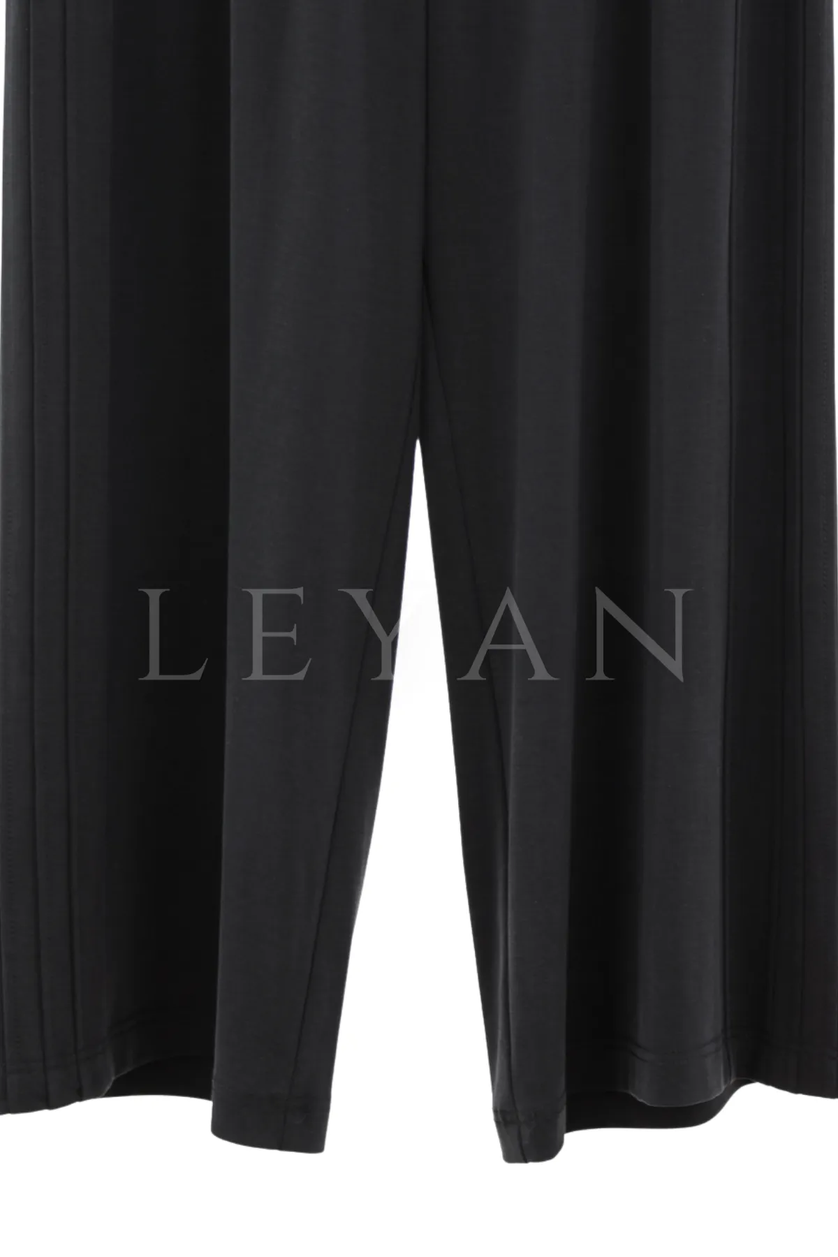 Sentez Doha Yanları Nervürlü Pantolon-LYN04685 Siyah