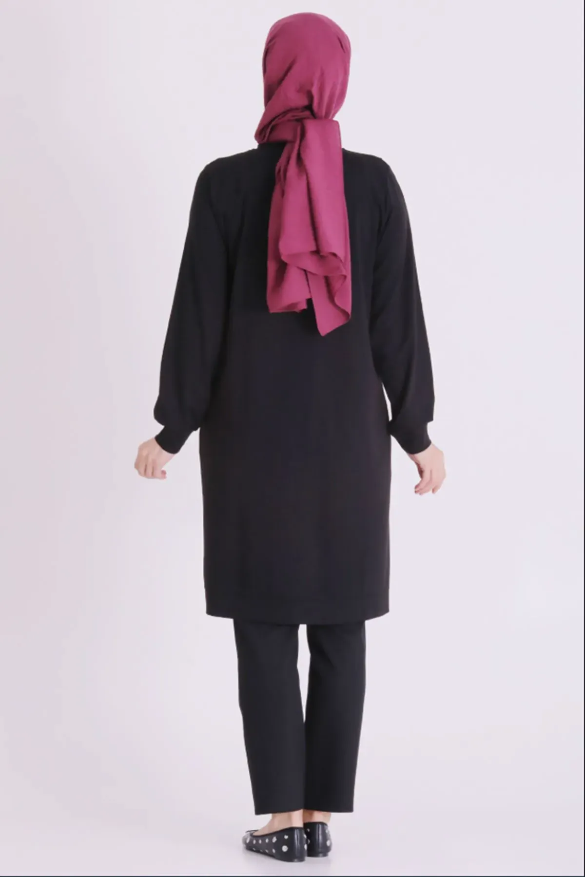 Behrem Paraşüt Detaylı Tunik-LYN04686 Siyah