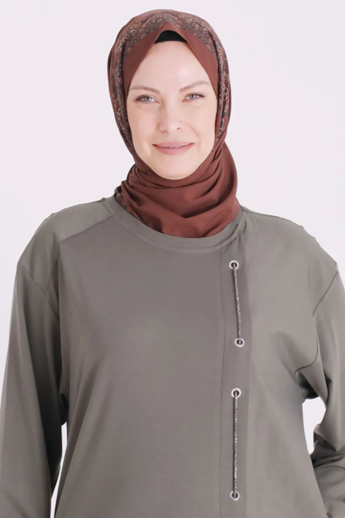 Behrem İpli Tunik-LYN04687 Yeşil