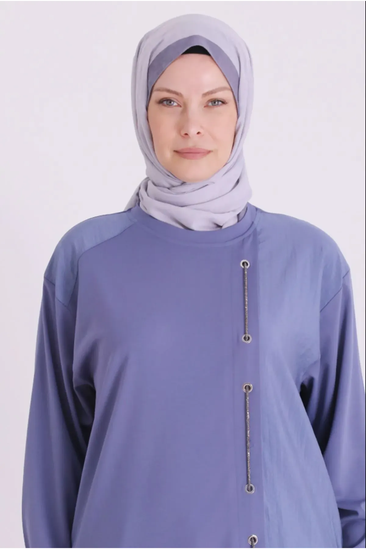 Behrem İpli Tunik-LYN04687 Morcivert