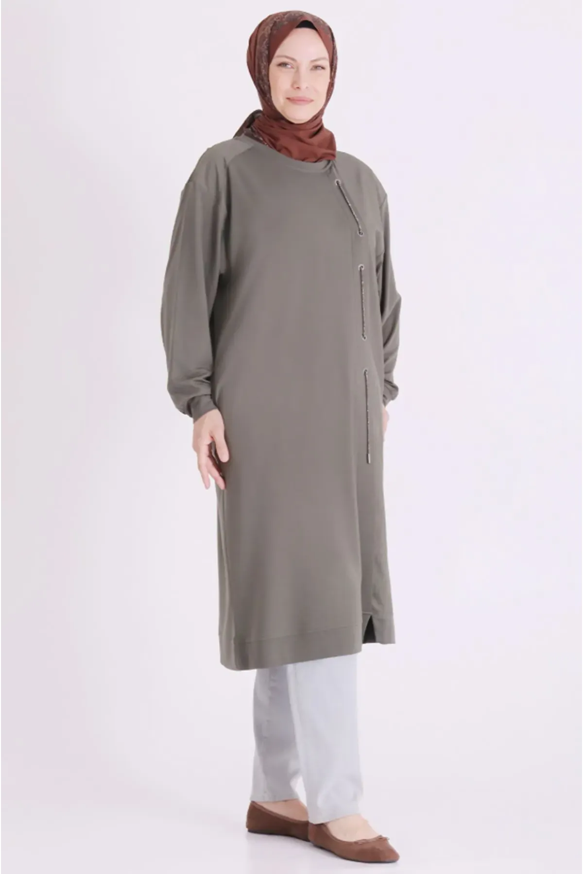 Behrem İpli Tunik-LYN04687 Yeşil