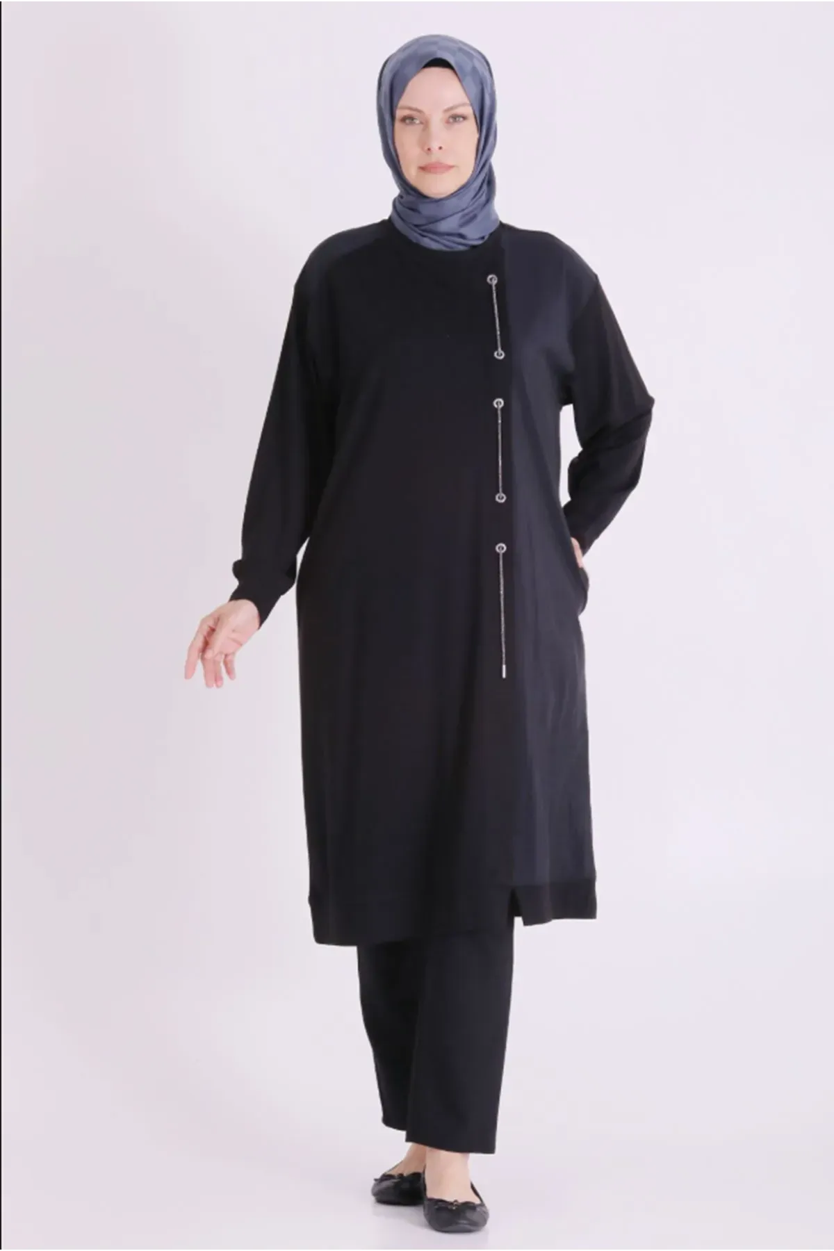 Behrem İpli Tunik-LYN04687 Siyah