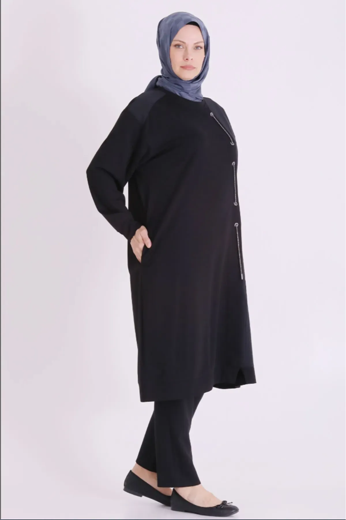 Behrem İpli Tunik-LYN04687 Siyah