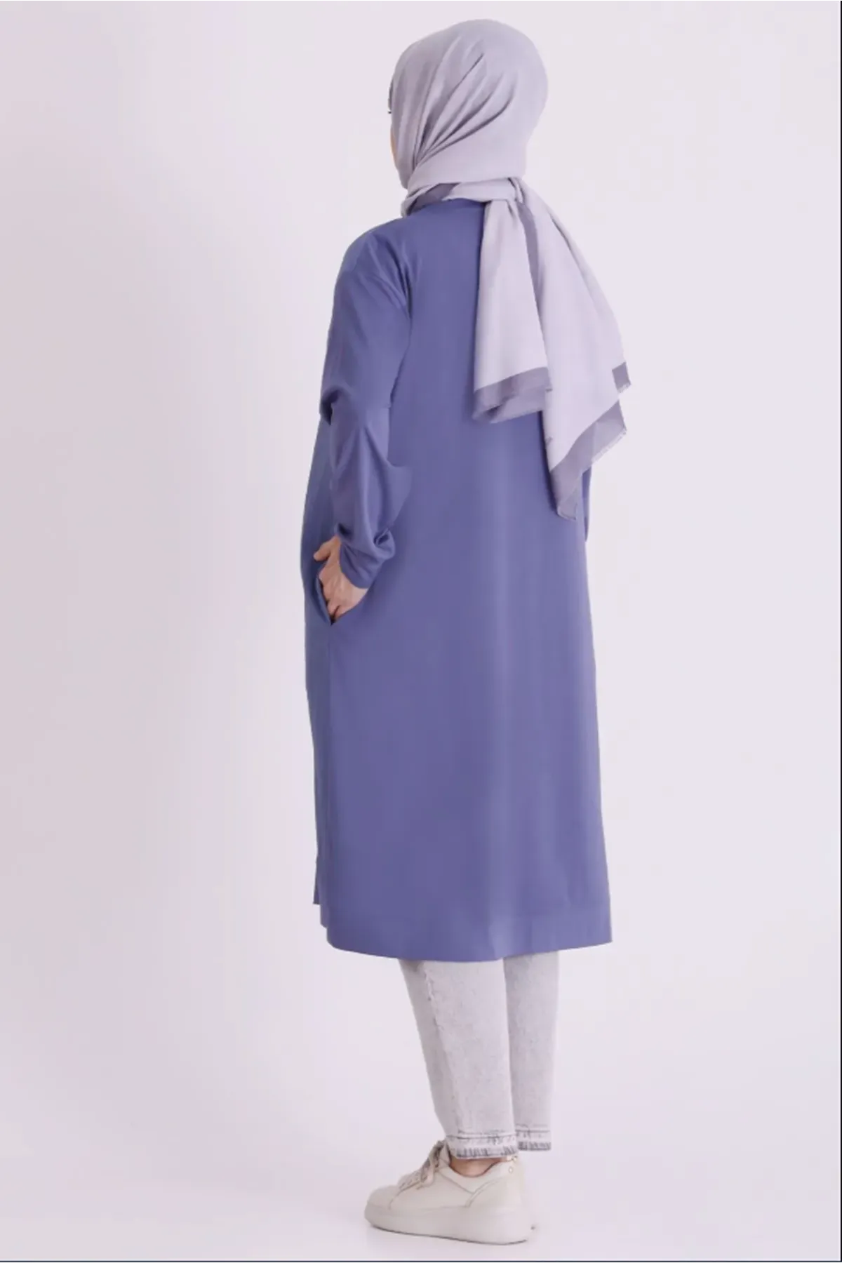Behrem İpli Tunik-LYN04687 Morcivert