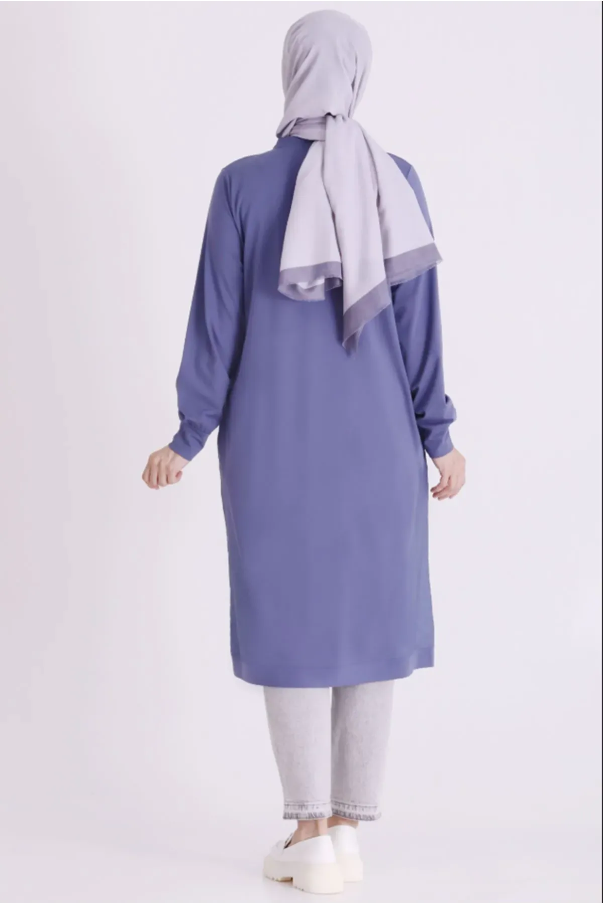 Behrem Fermuarlı Tunik-LYN04688 Morcivert
